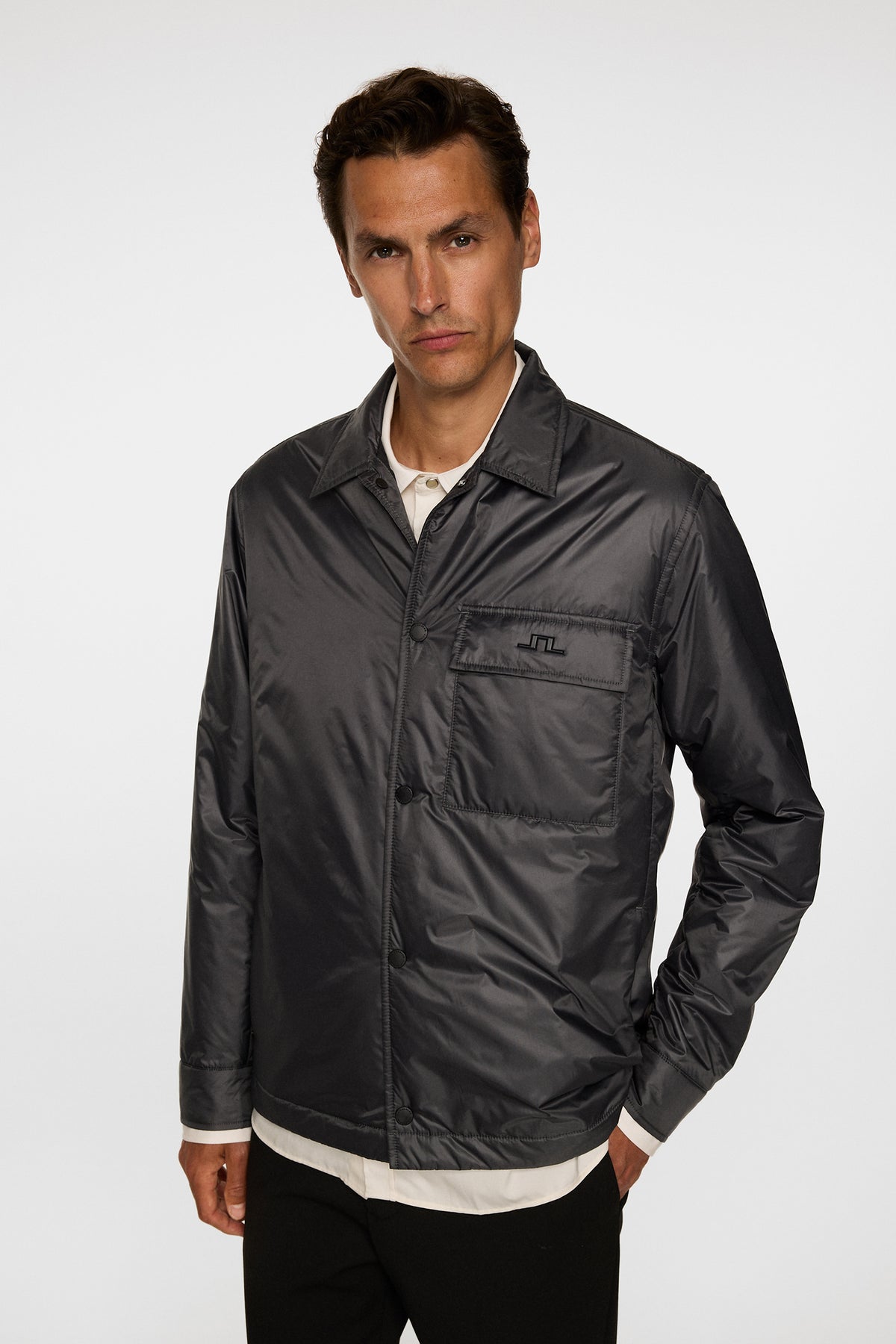 Nile Nylon padded Overshirt in Asphalt by J.Lindeberg