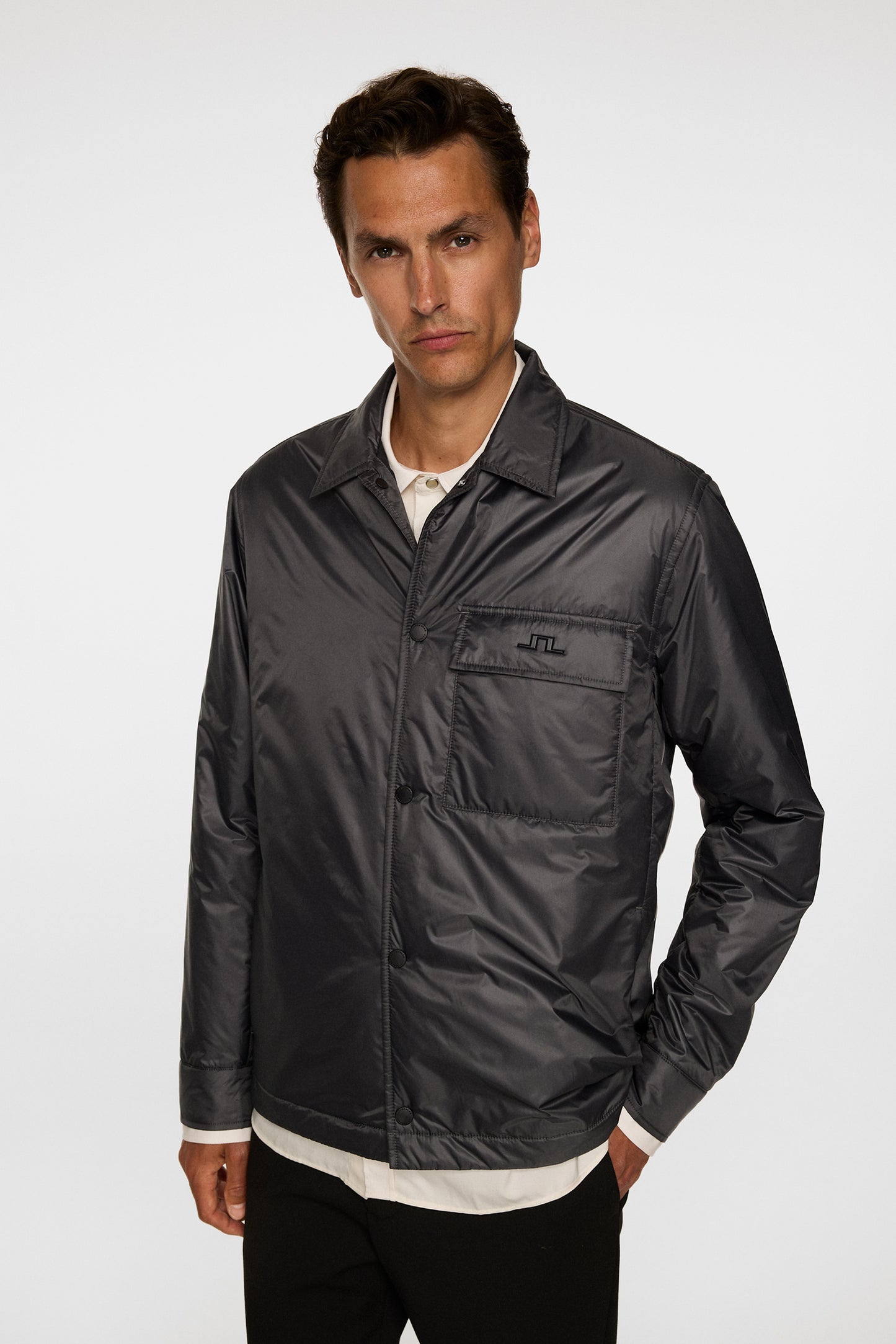 Nile Nylon padded Overshirt in Asphalt by J.Lindeberg