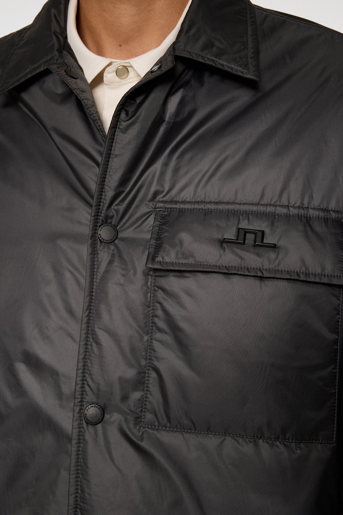Nile Nylon padded Overshirt in Asphalt by J.Lindeberg