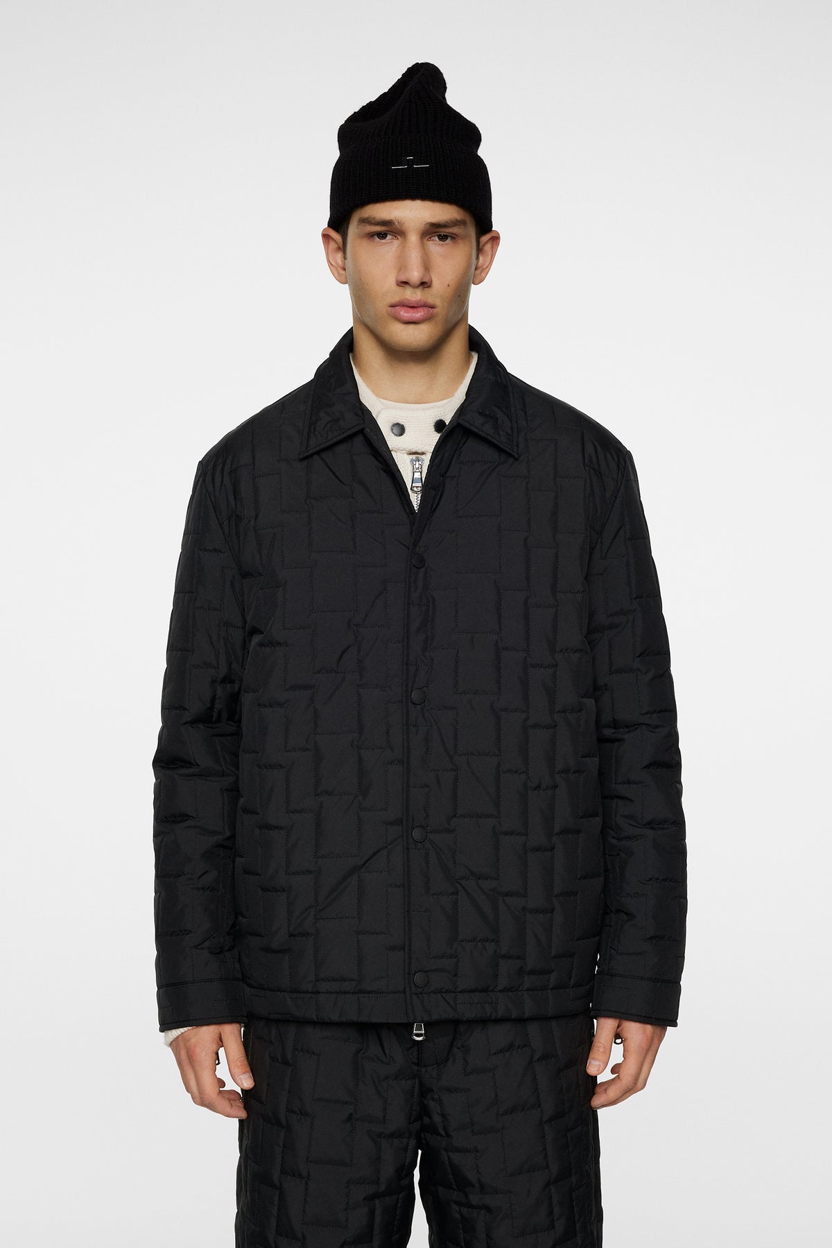 Tibor Bridge quilt Overshirt in Black by J.Lindeberg