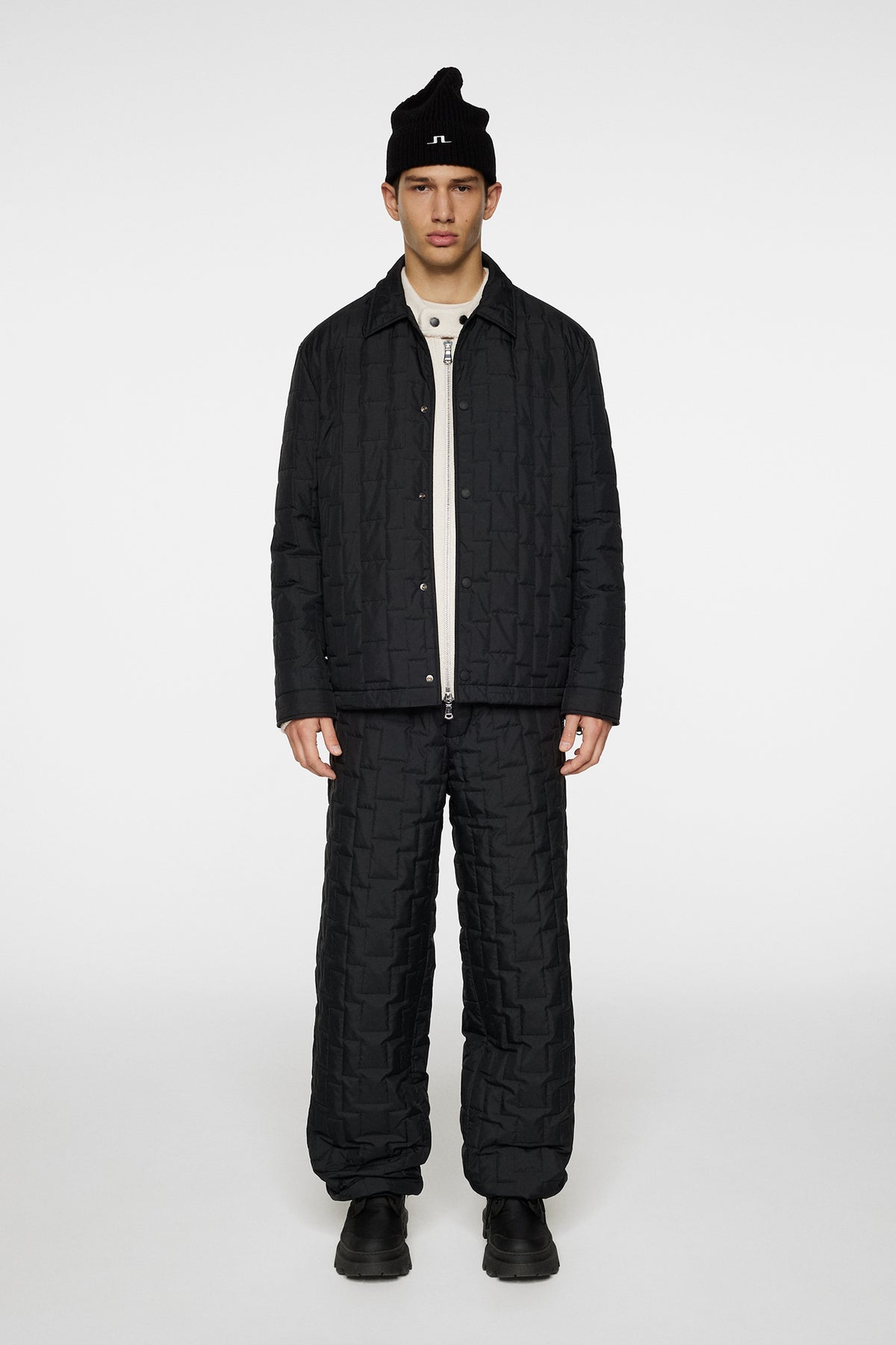 Tibor Bridge quilt Overshirt in Black by J.Lindeberg
