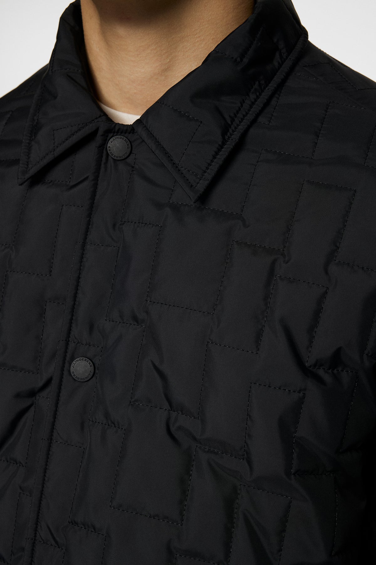 Tibor Bridge quilt Overshirt in Black by J.Lindeberg
