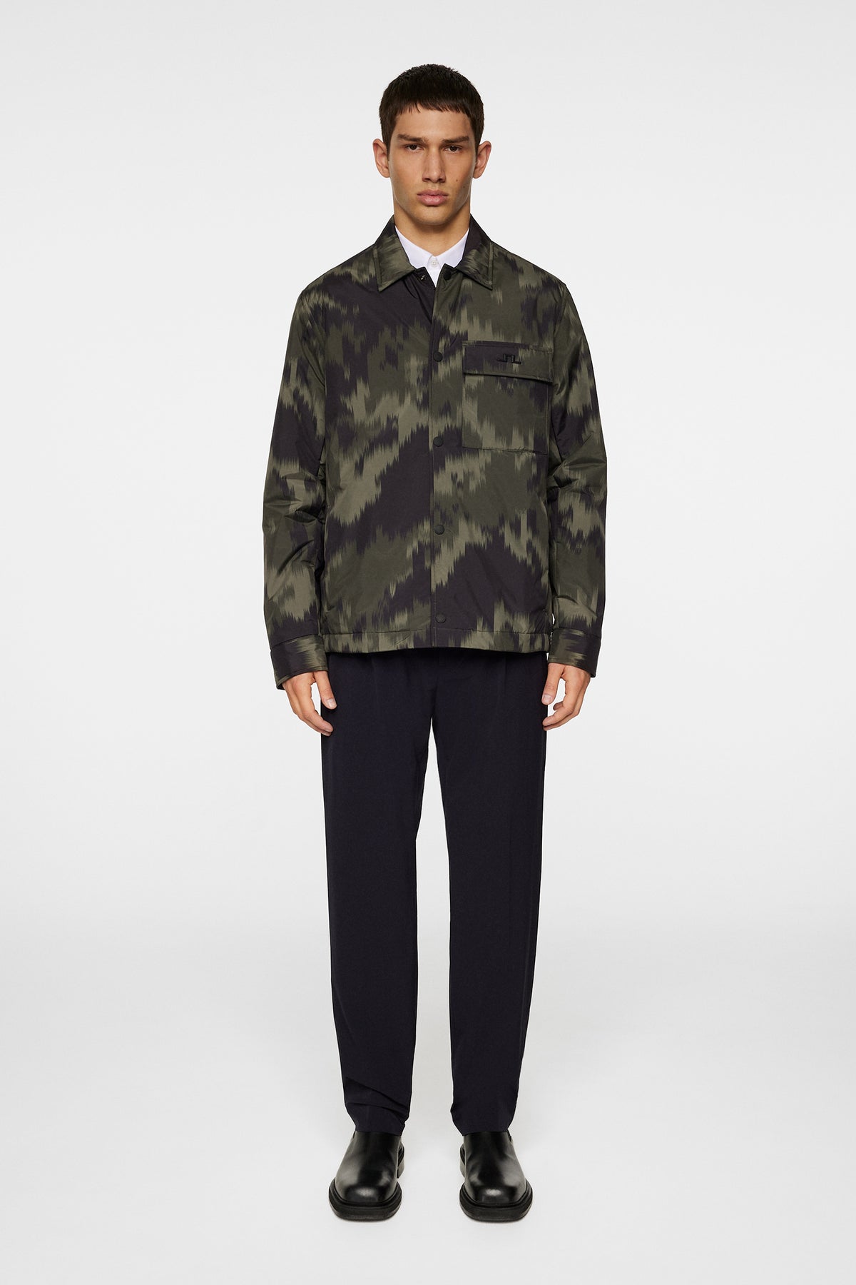 Nile Print padded Overshirt in Warp Forest L by J.Lindeberg