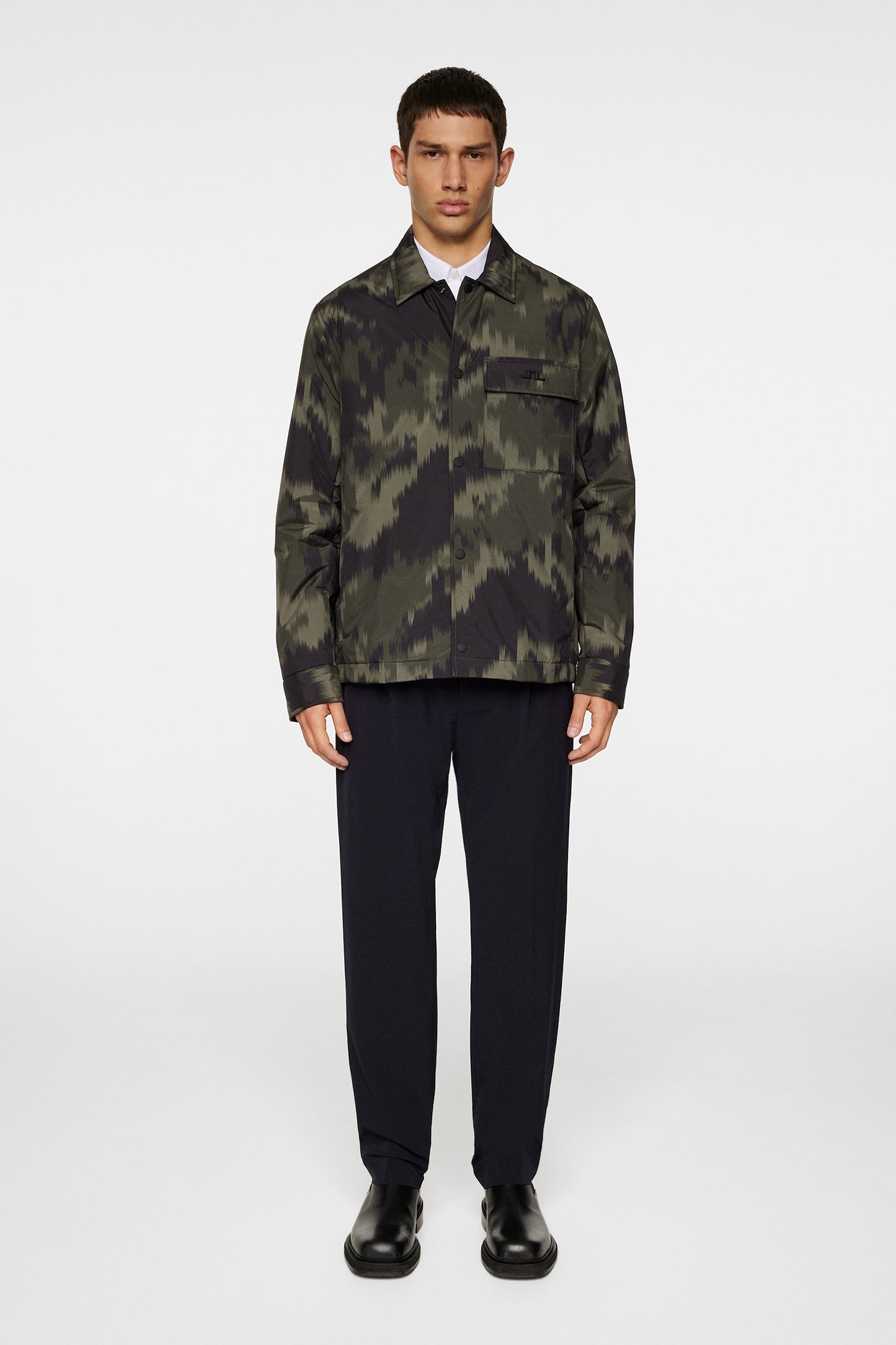 Nile Print padded Overshirt in Warp Forest L by J.Lindeberg