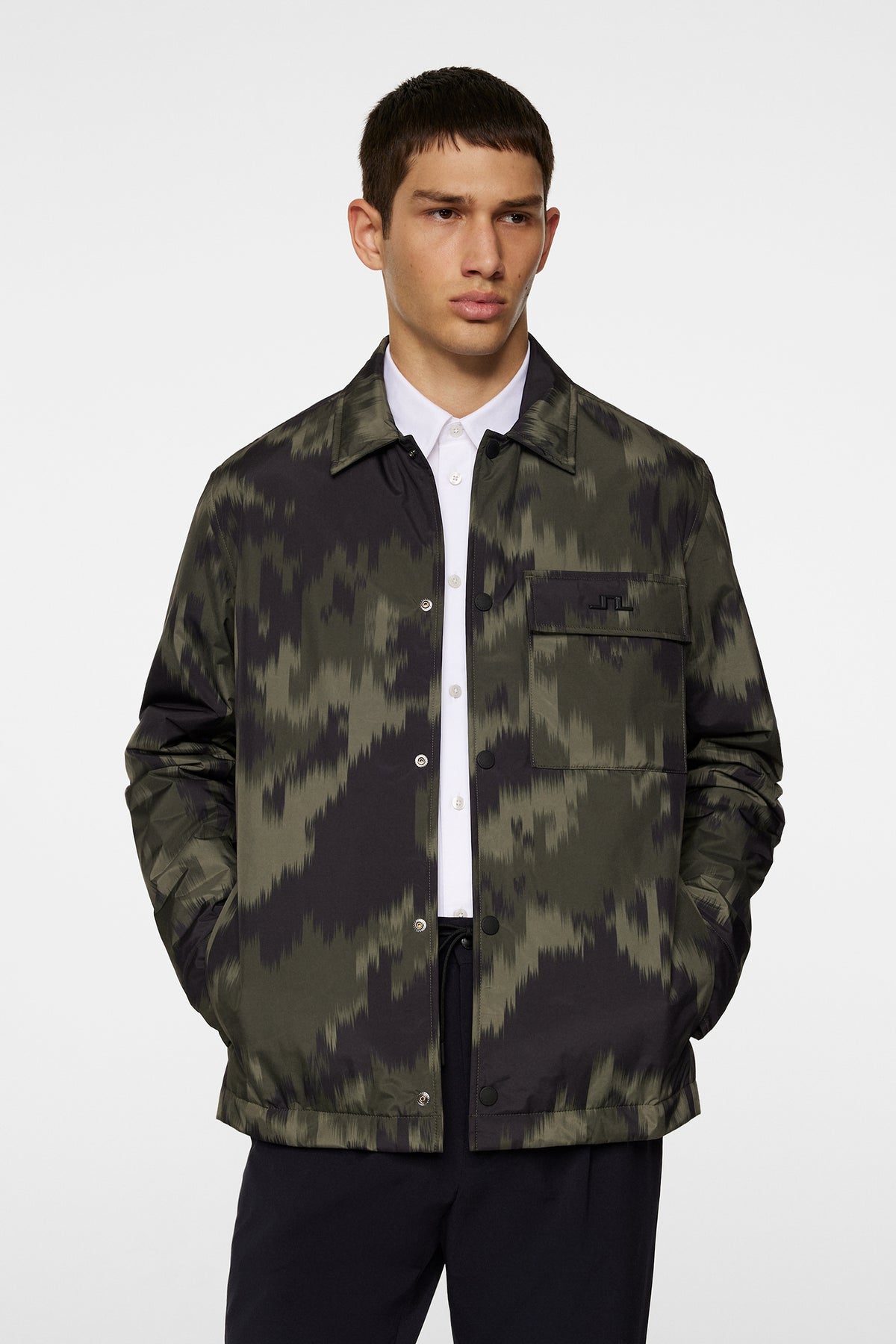 Nile Print padded Overshirt in Warp Forest L by J.Lindeberg