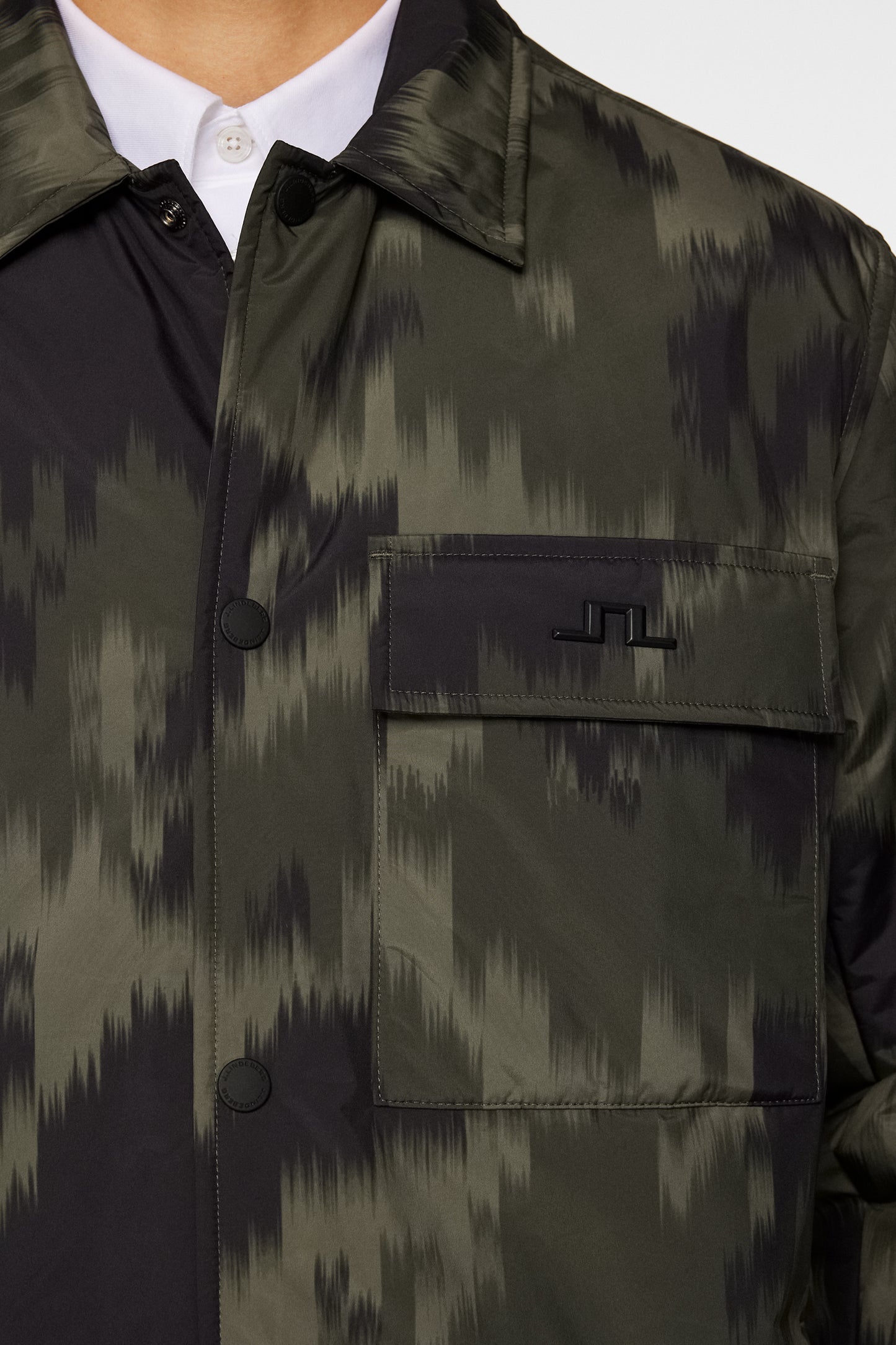 Nile Print padded Overshirt in Warp Forest L by J.Lindeberg