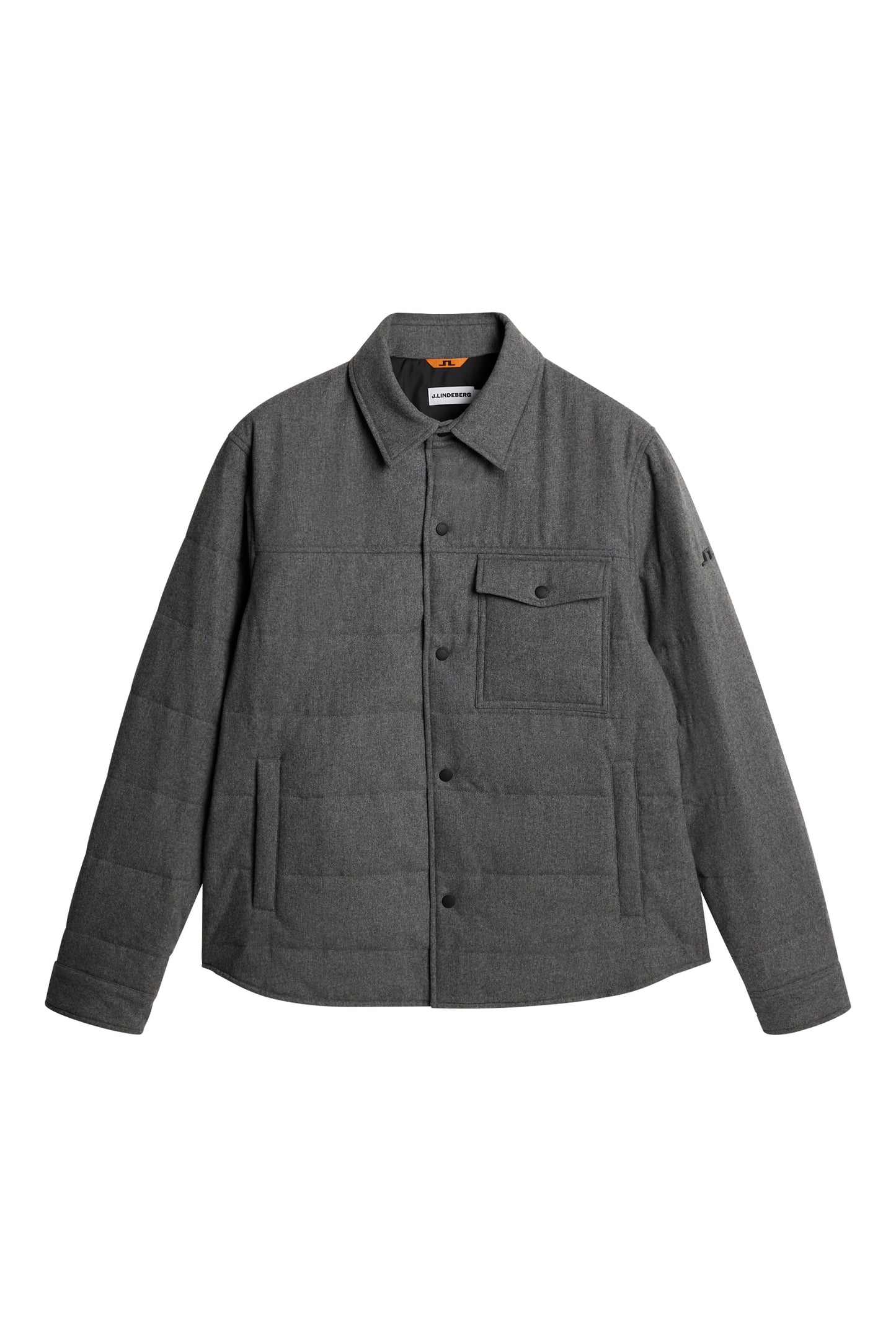 Nelson Padded quilt overshirt in Dark Grey Melange by J.Lindeberg