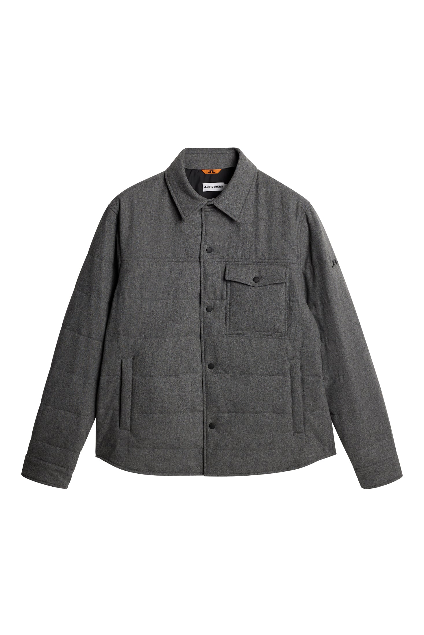 Nelson Padded Quilt Overshirt Dark Grey Melange