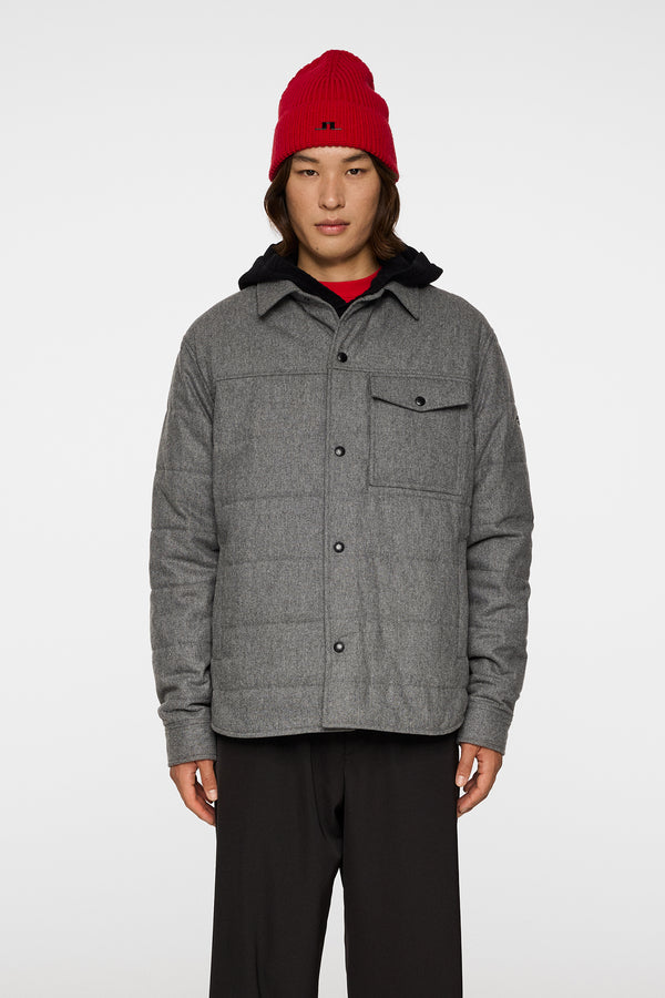 Nelson Padded Quilt Overshirt / Dark Grey Melange