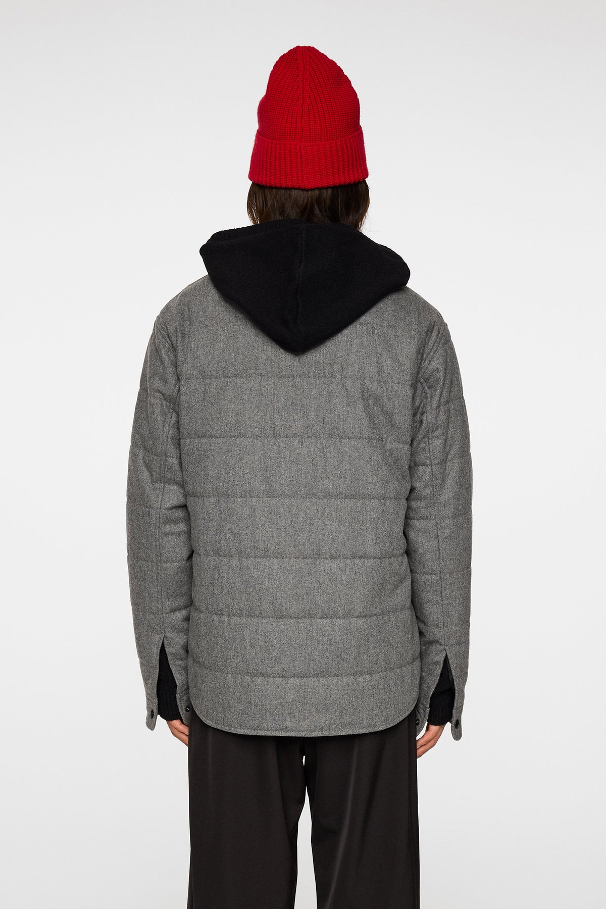 Nelson Padded quilt overshirt in Dark Grey Melange by J.Lindeberg