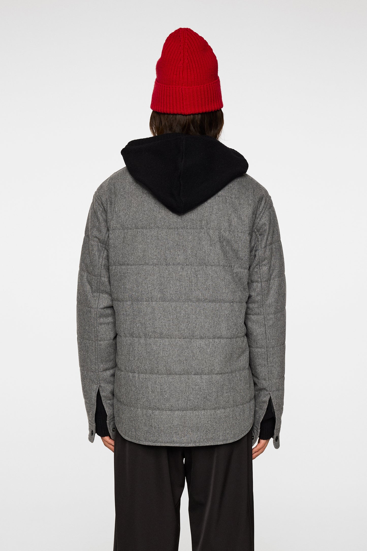 Nelson Padded quilt overshirt in Dark Grey Melange by J.Lindeberg