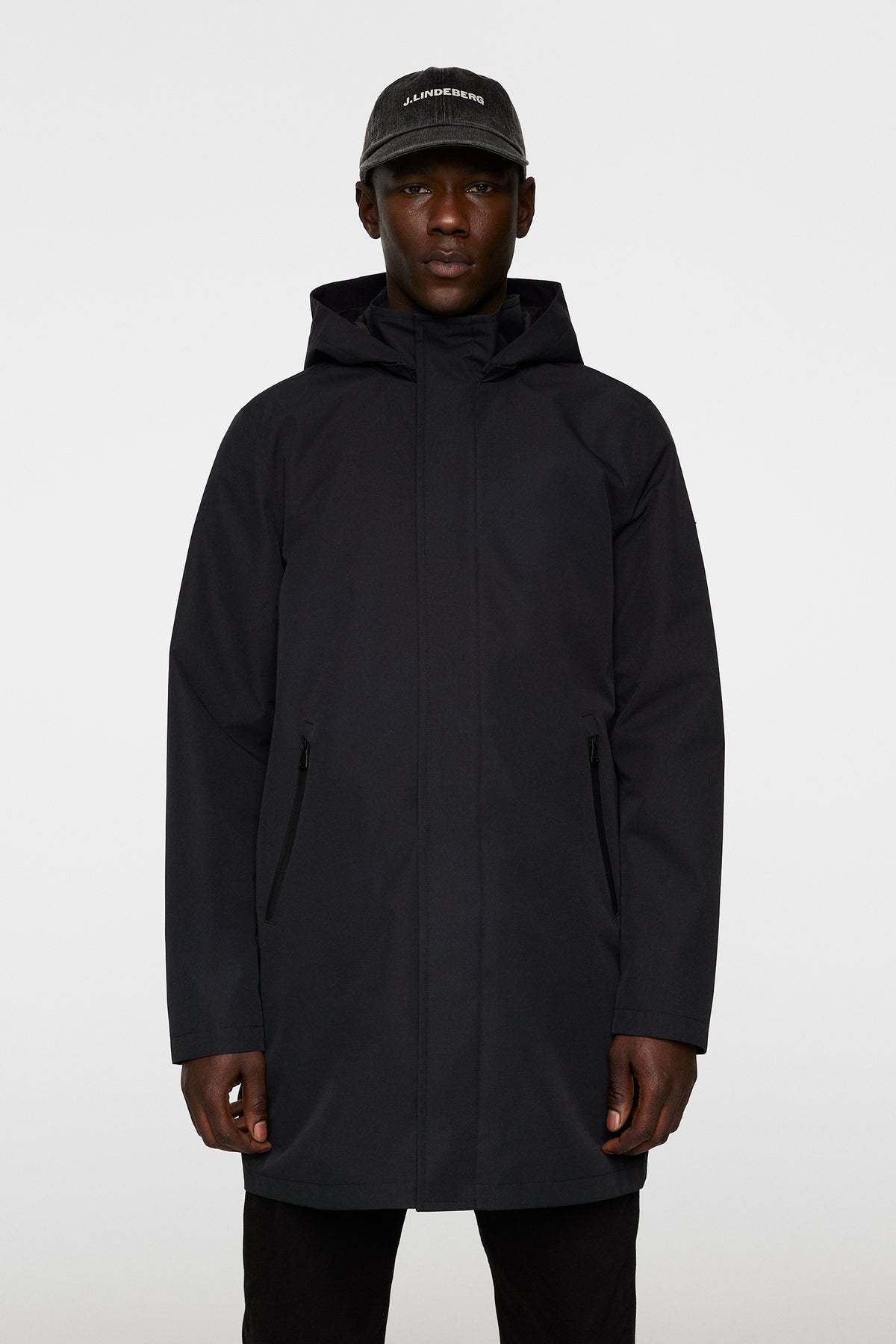 Tobias 2L Midlength Jacket in Black by J.Lindeberg