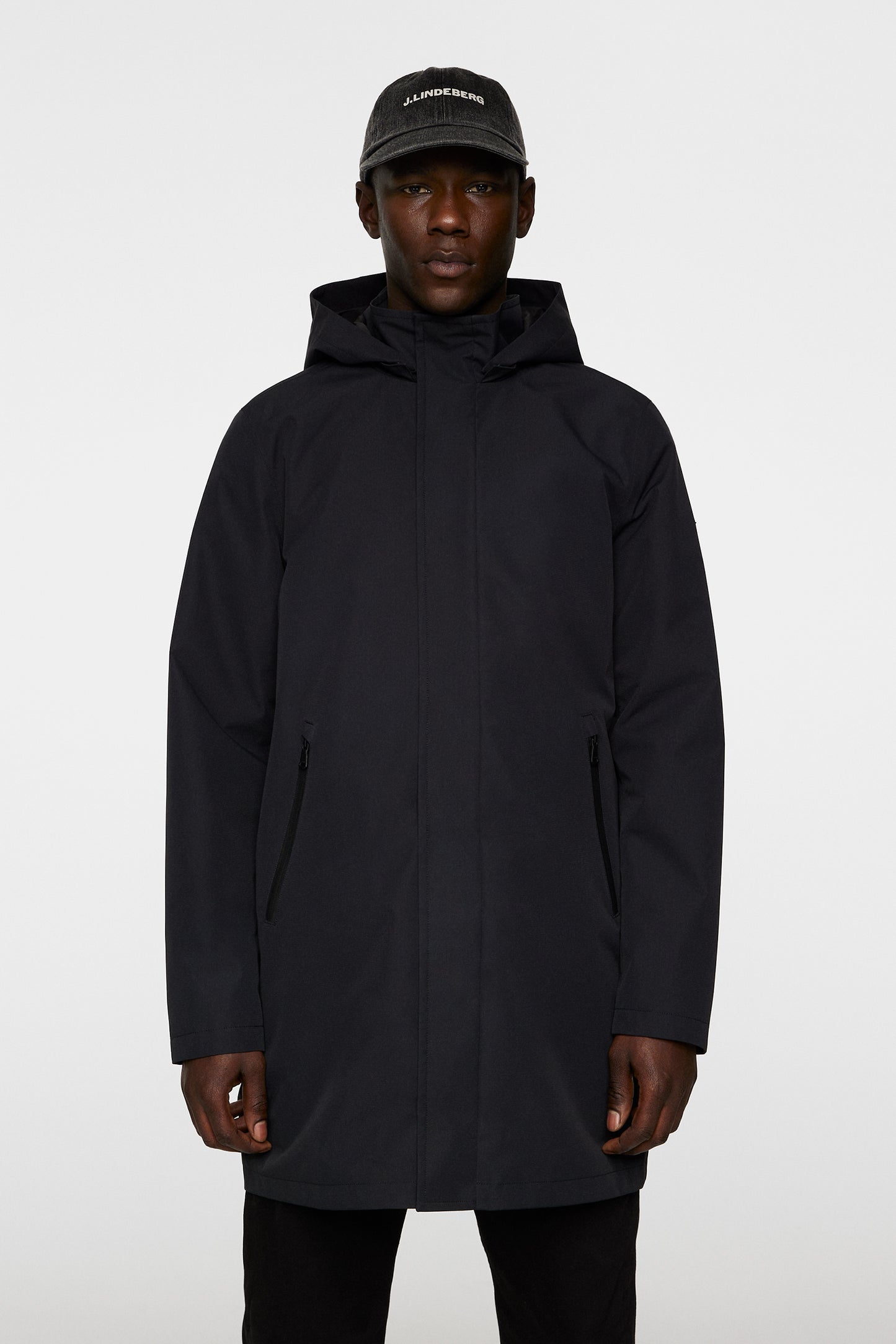 Tobias 2L Midlength Jacket in Black by J.Lindeberg