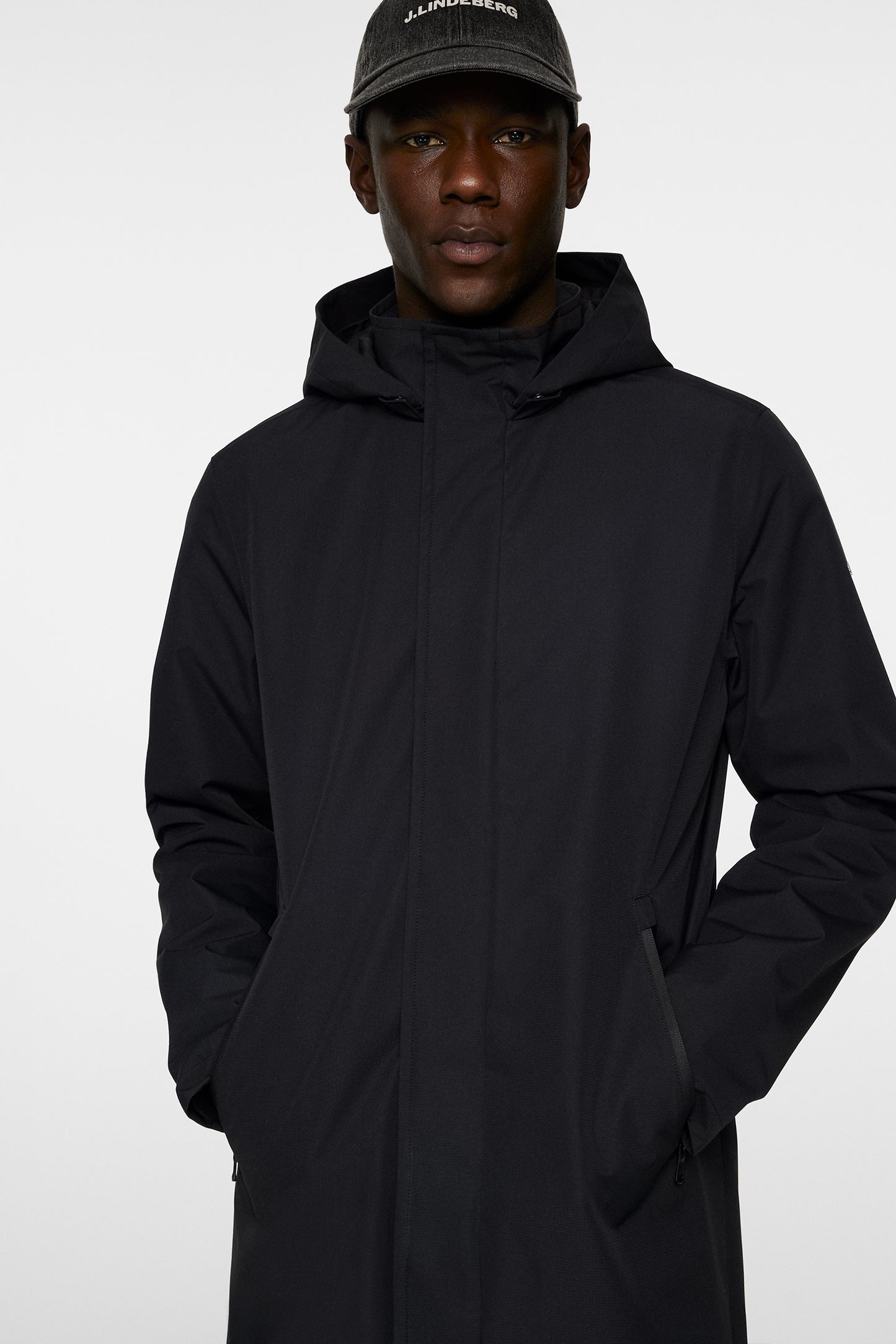 Tobias 2L Midlength Jacket in Black by J.Lindeberg