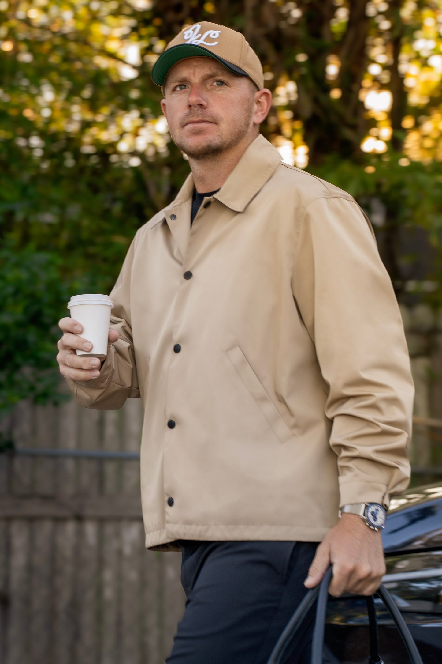 Frazer Coach Jacket in Batique Khaki by J.Lindeberg