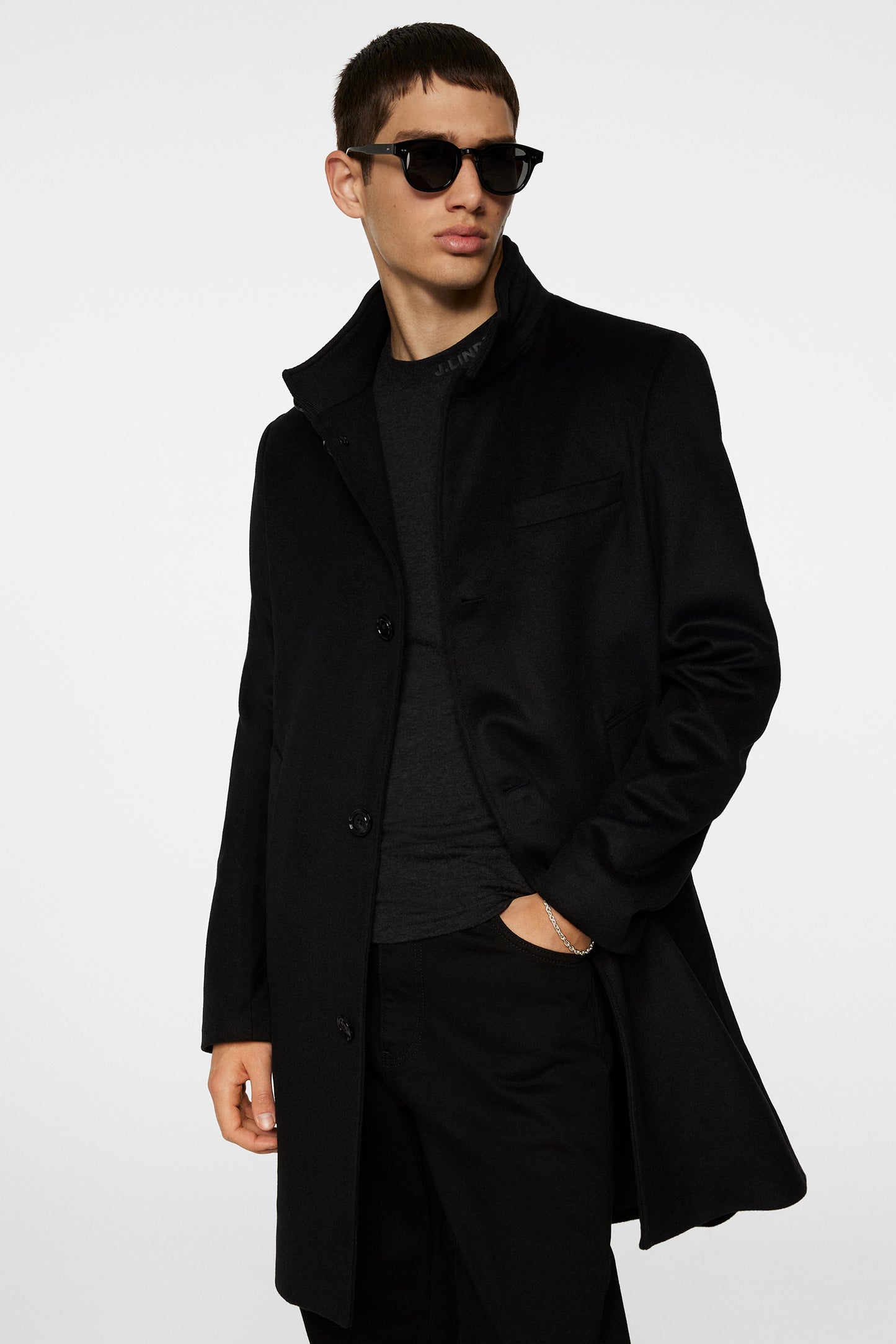 Jesse Melton Coat in Black by J.Lindeberg