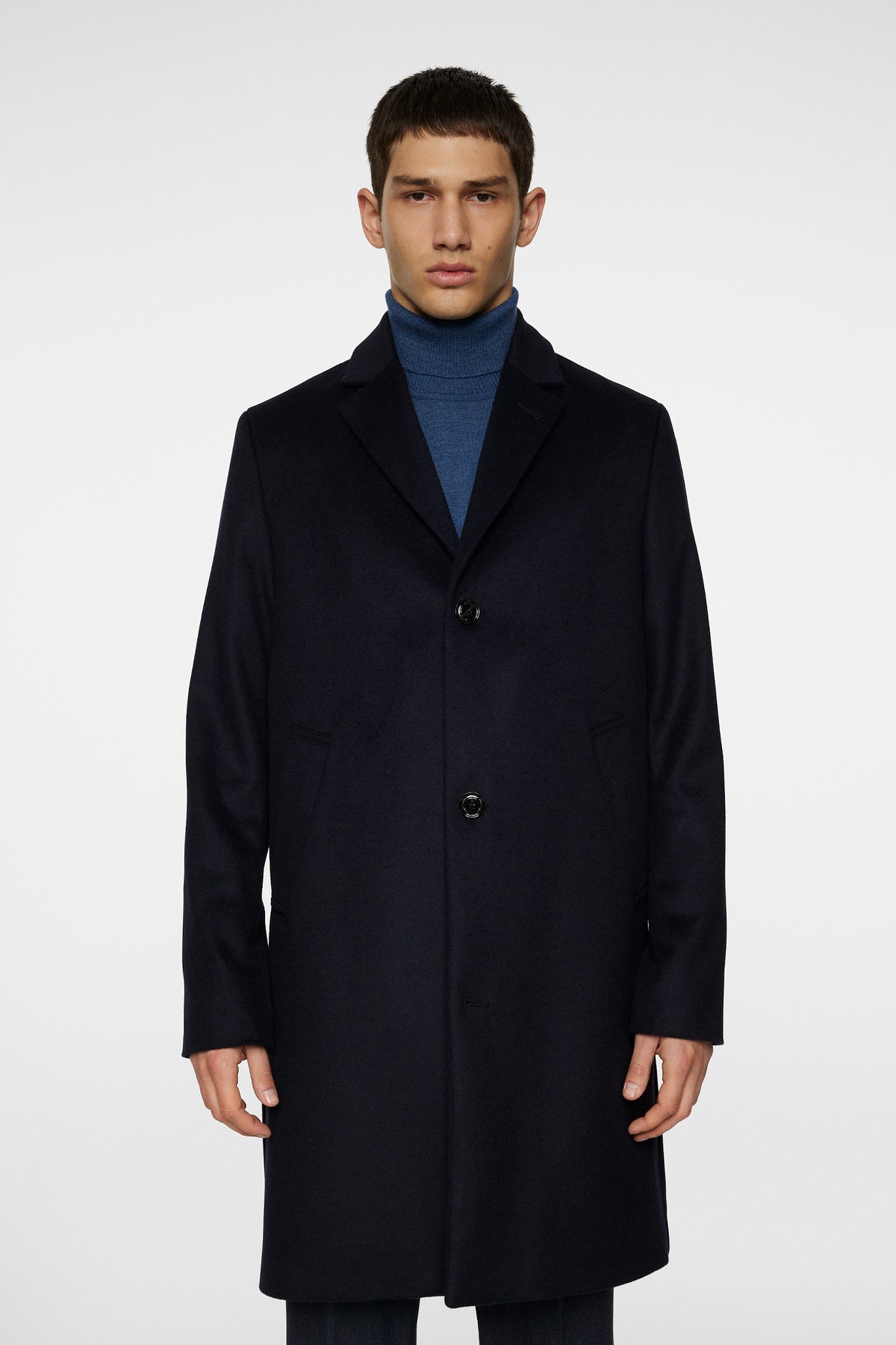 August Melton Cashmere Coat in JL Navy by J.Lindeberg