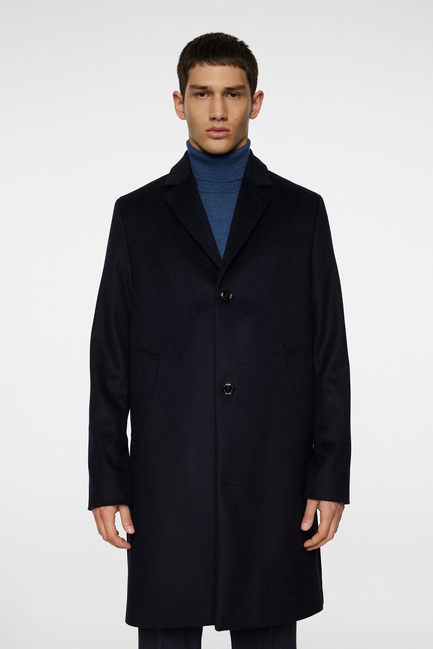 August Melton Cashmere Coat in JL Navy by J.Lindeberg