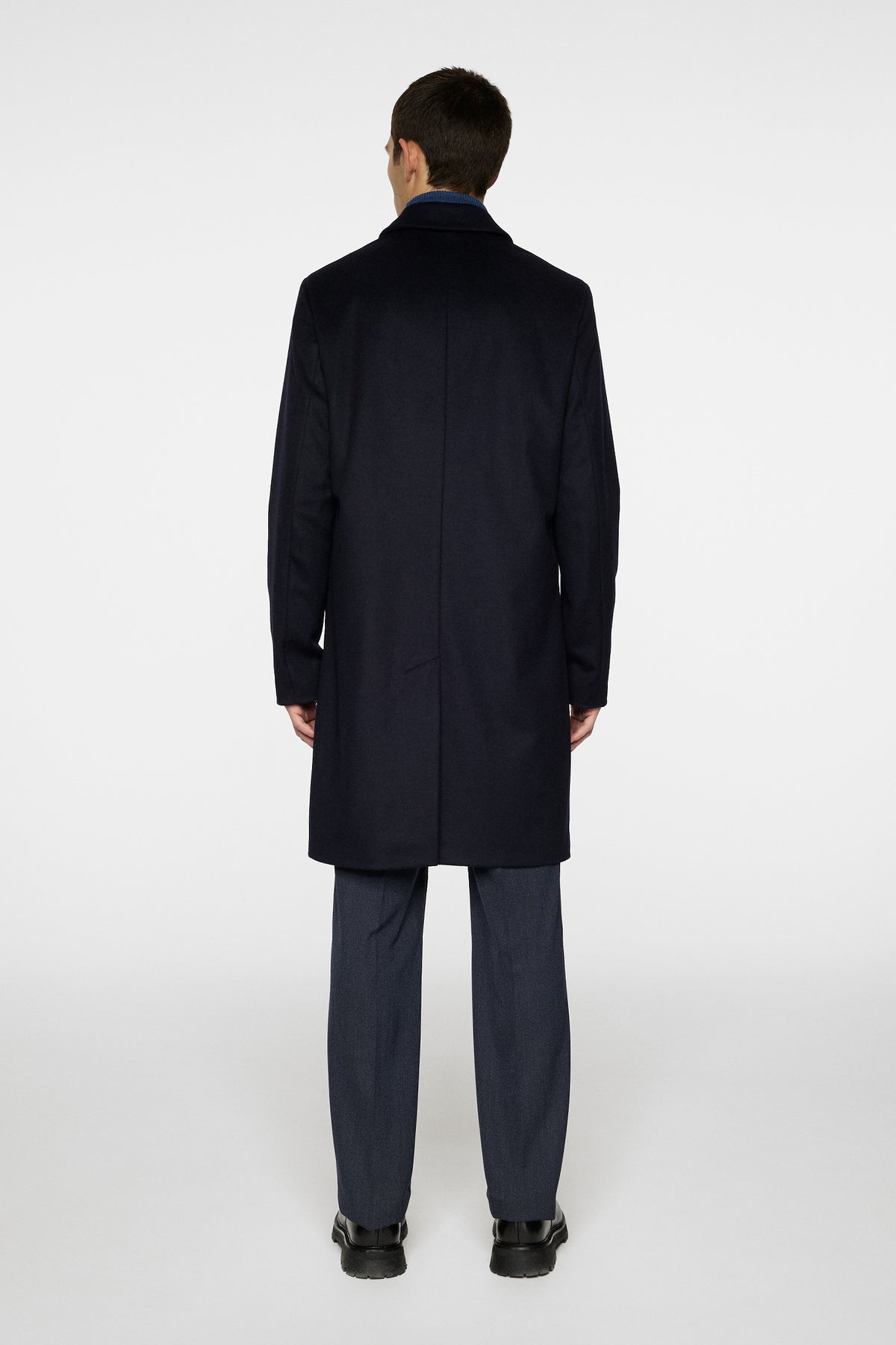 August Melton Cashmere Coat in JL Navy by J.Lindeberg