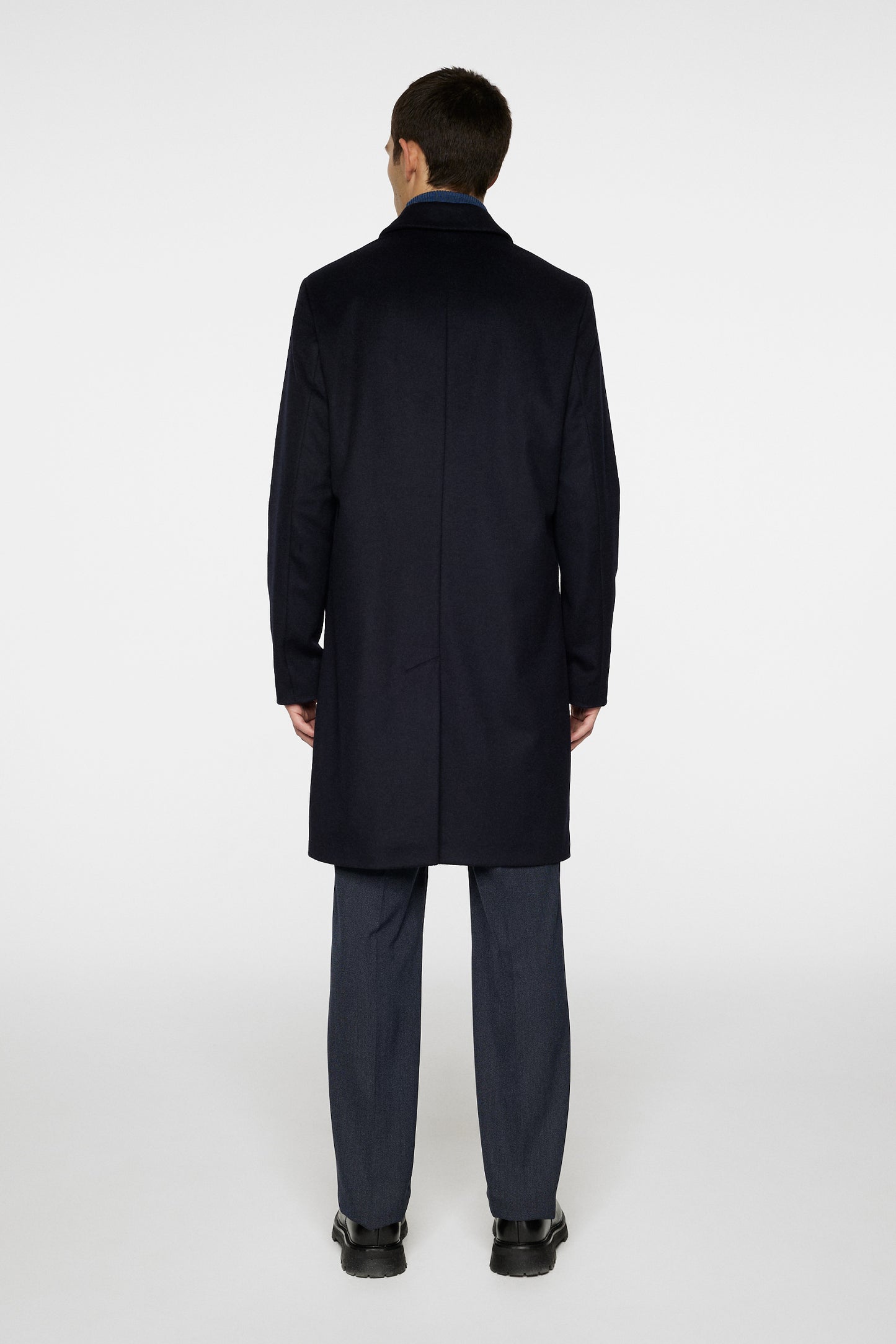 August Melton Cashmere Coat in JL Navy by J.Lindeberg