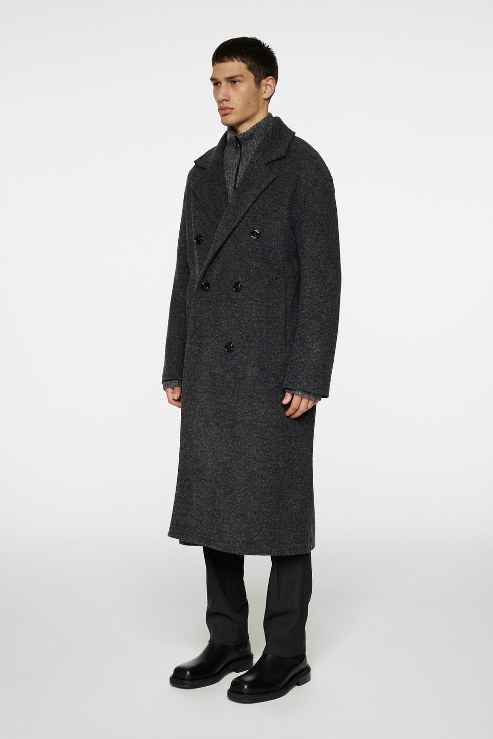 Willy Bonded Wool Coat / Dark Grey Melange