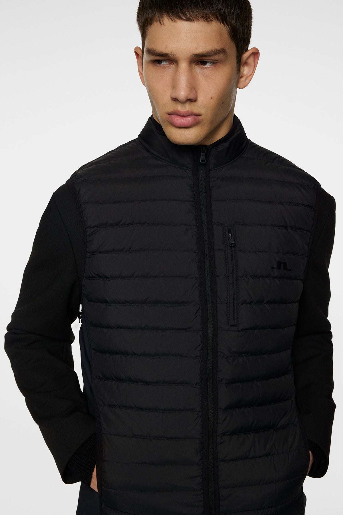 Pace Down liner Vest in Black by J.Lindeberg