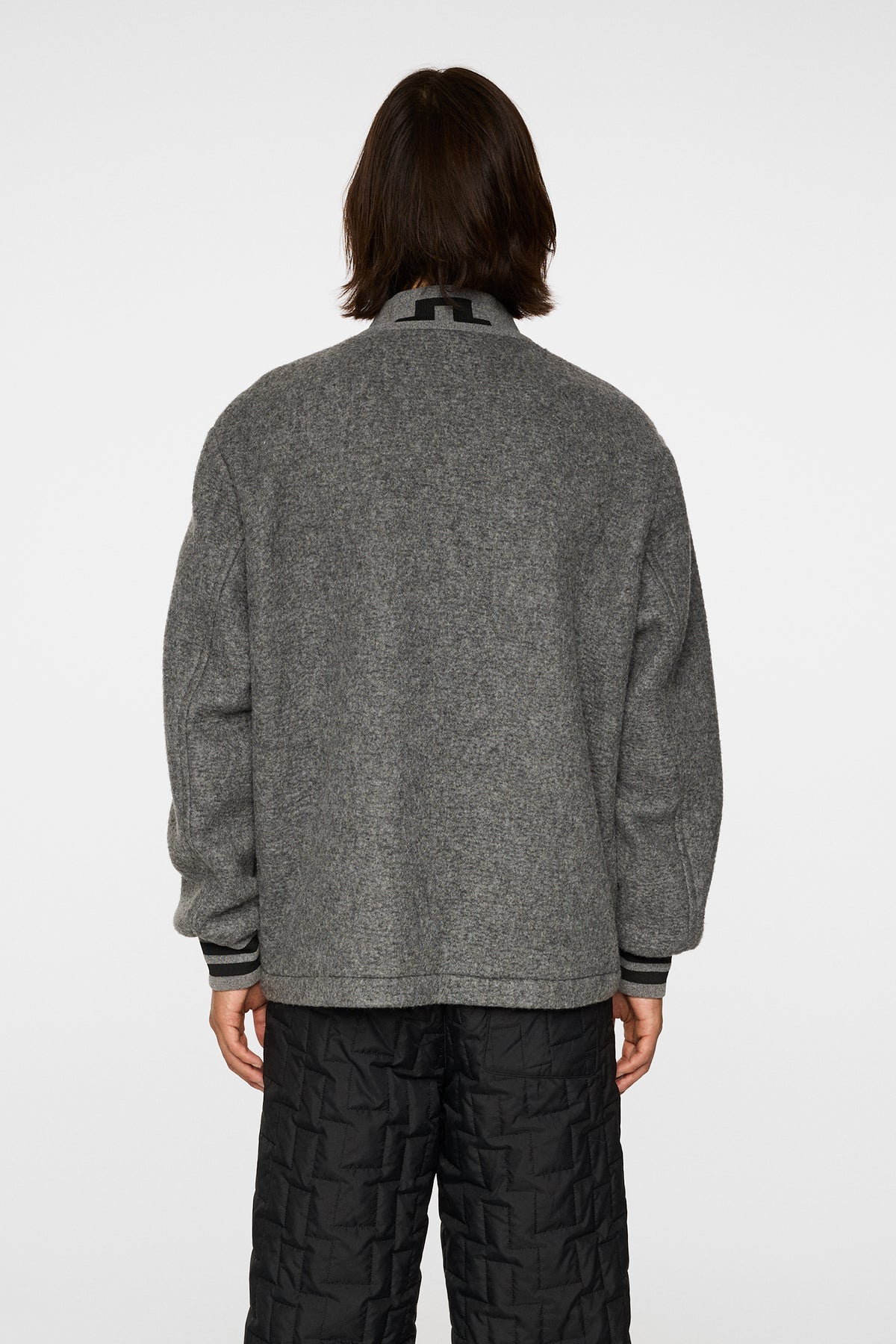 Blane Baseball wool jacket in Medium Grey Melange by J.Lindeberg