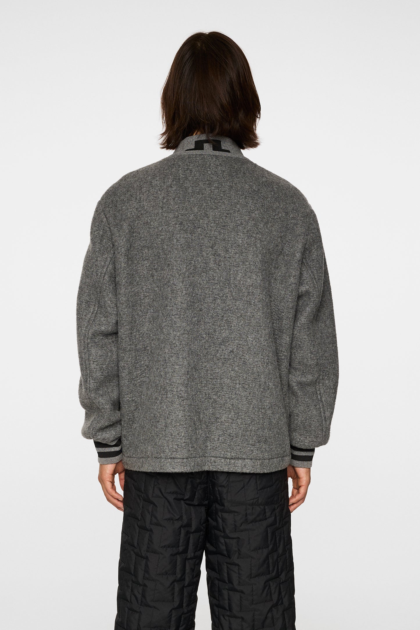 Blane Baseball wool jacket in Medium Grey Melange by J.Lindeberg