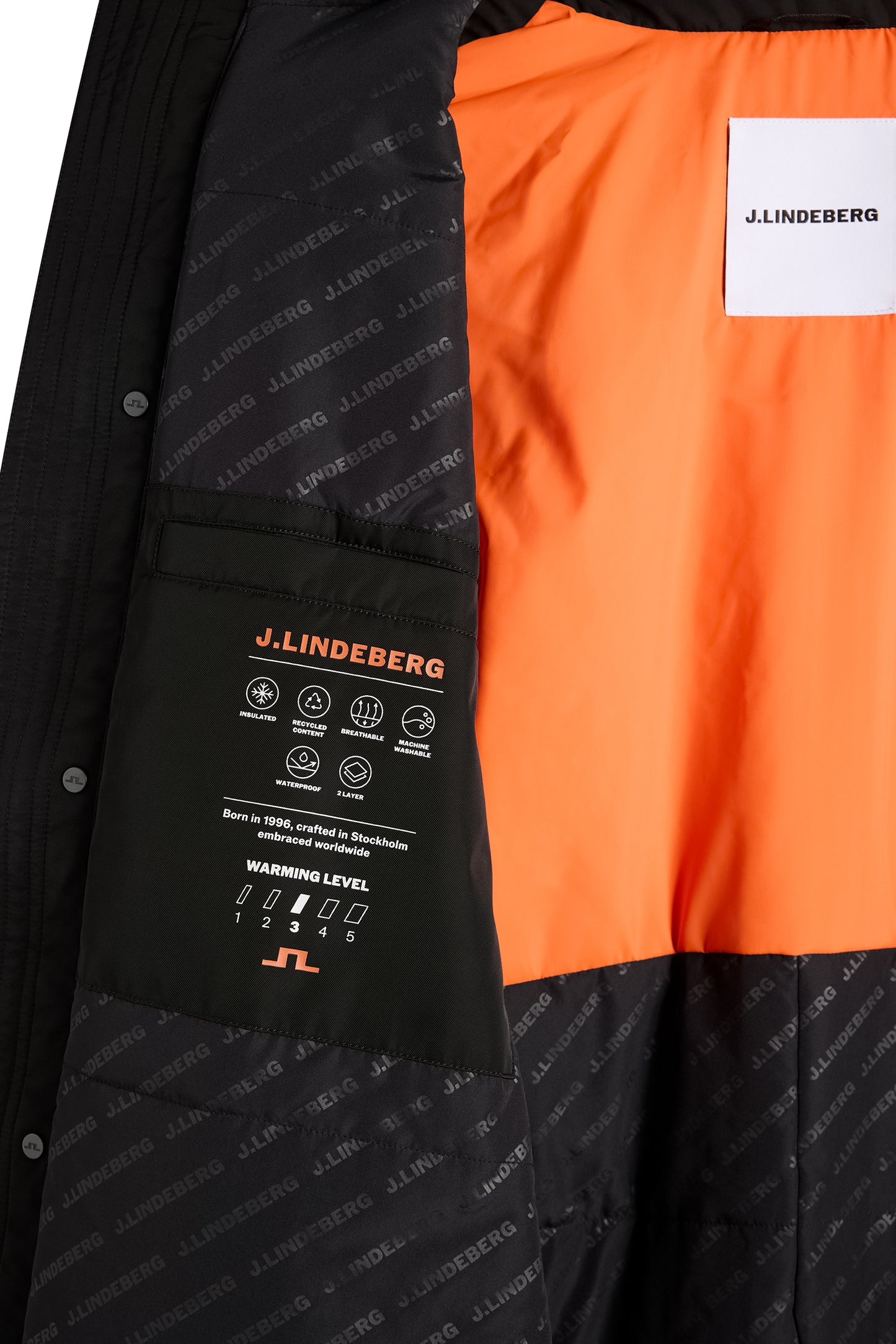 Harold Padded Jacket in Black by J.Lindeberg