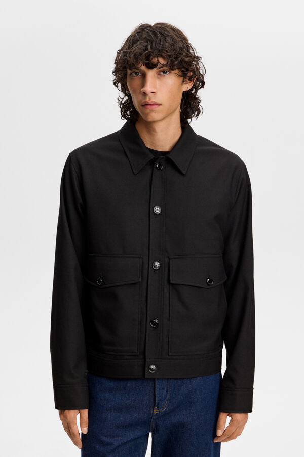 Jevin Brushed Twill Jacket / Black