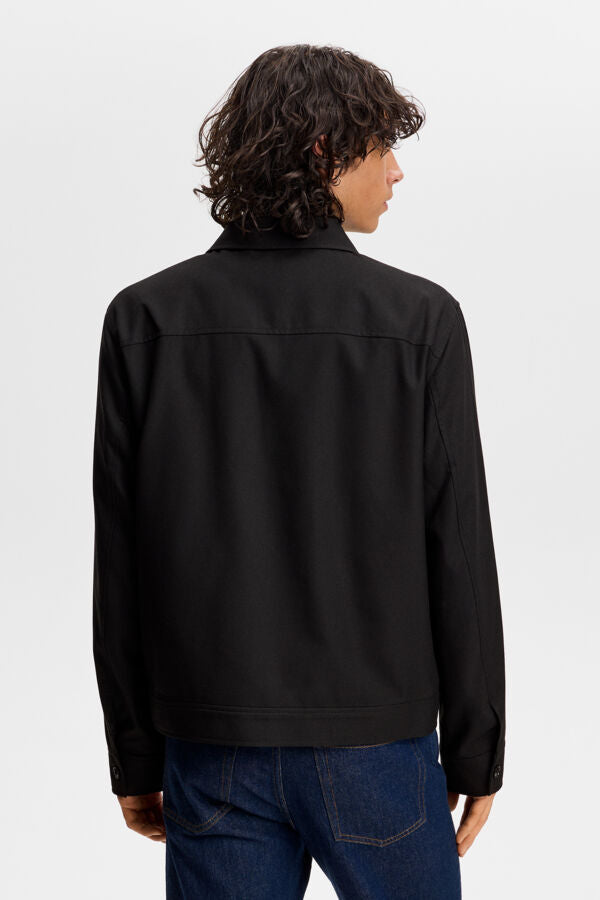 Jevin Brushed Twill Jacket / Black