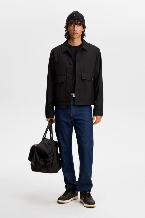 Jevin Brushed Twill Jacket / Black