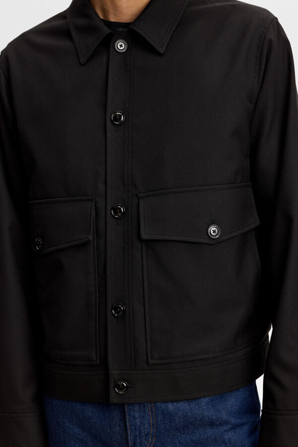 Jevin Brushed Twill Jacket / Black