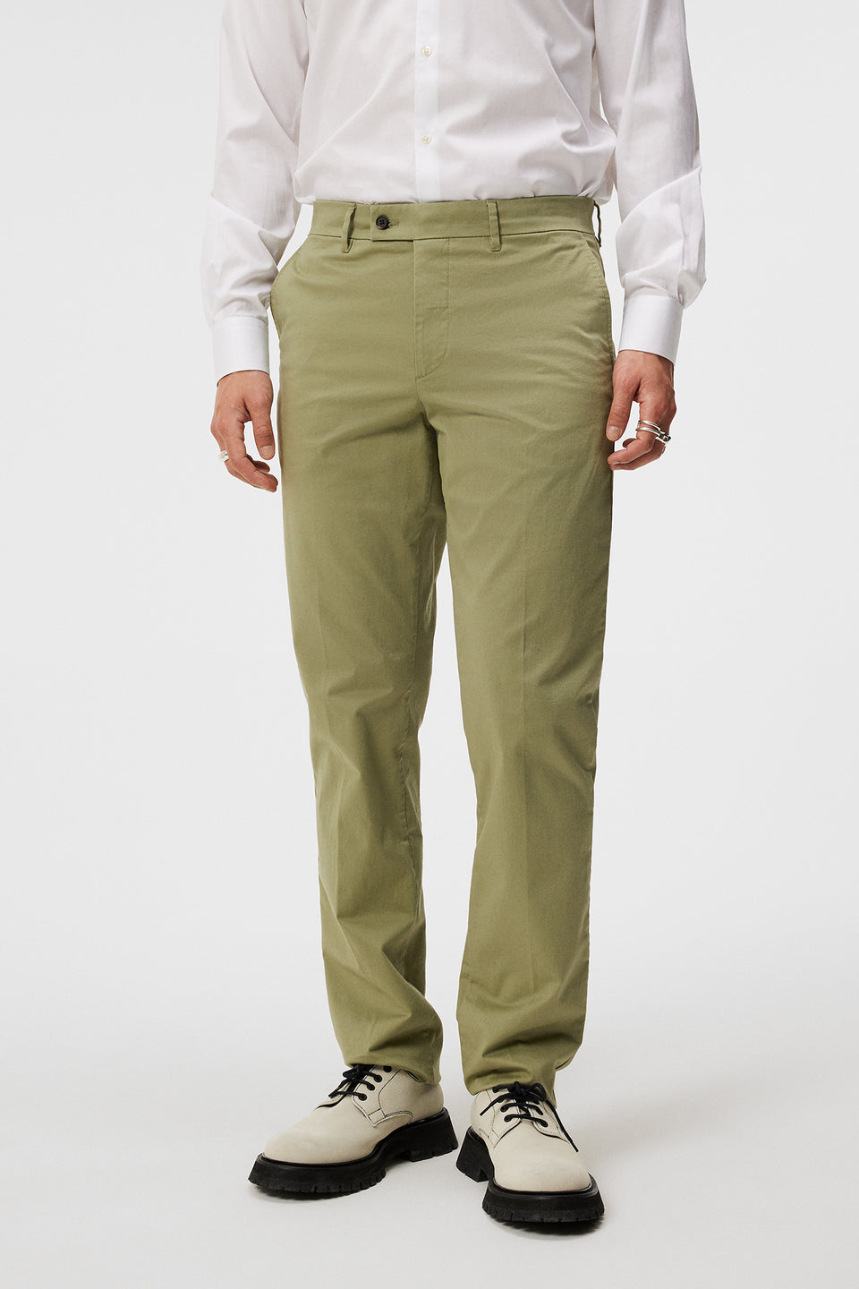 Lois Cloud Satin Pants / Oil Green