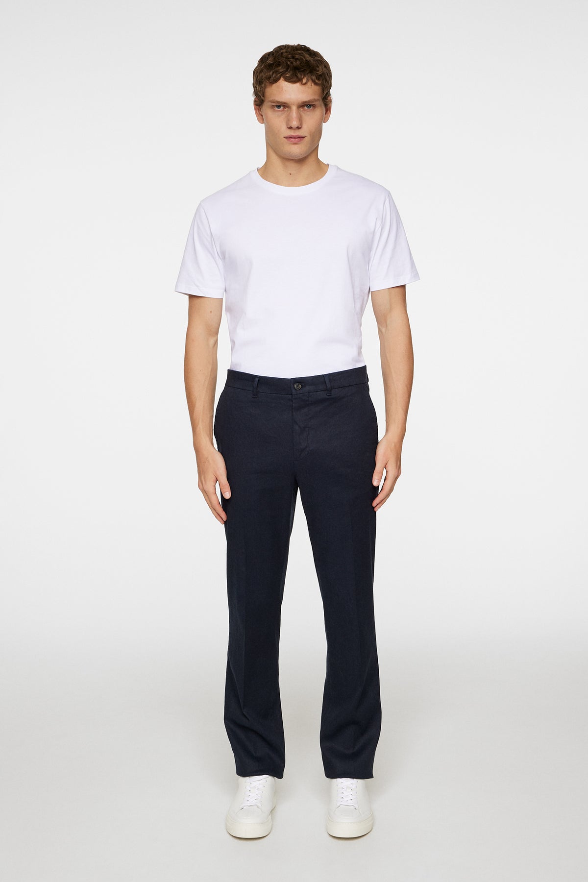 Lois C Linen Stretch Pants in JL Navy by J.Lindeberg