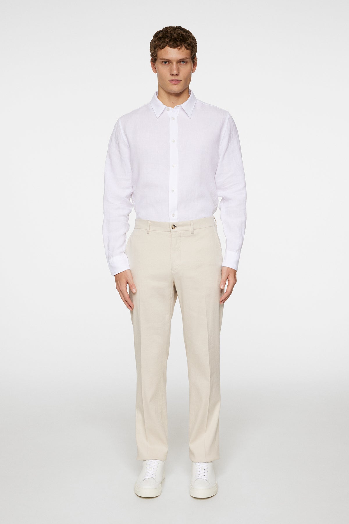 Lois C Linen Stretch Pants in Moonbeam by J.Lindeberg