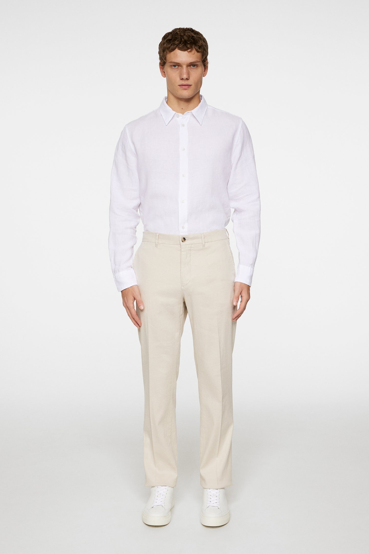 Lois C Linen Stretch Pants in Moonbeam by J.Lindeberg