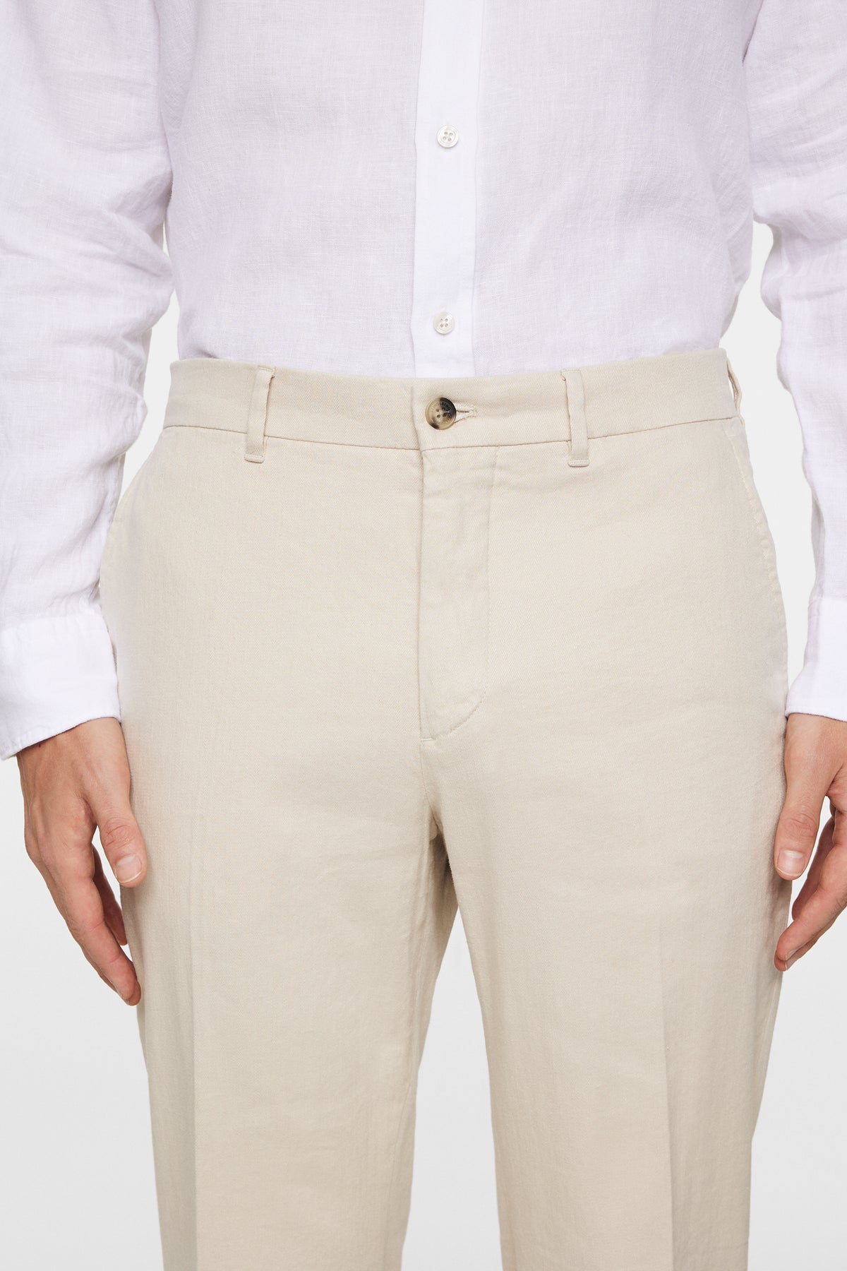 Lois C Linen Stretch Pants in Moonbeam by J.Lindeberg
