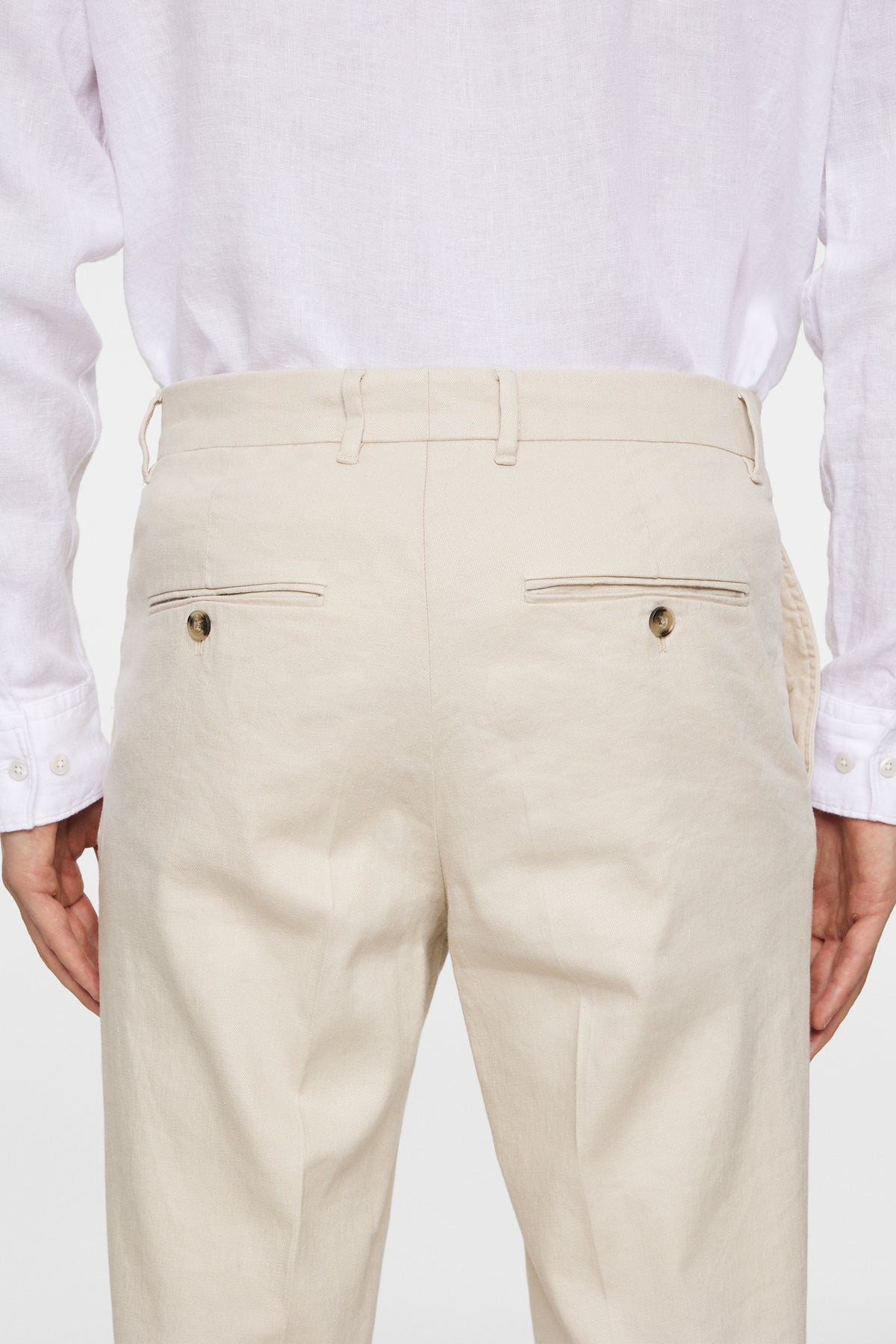 Lois C Linen Stretch Pants in Moonbeam by J.Lindeberg