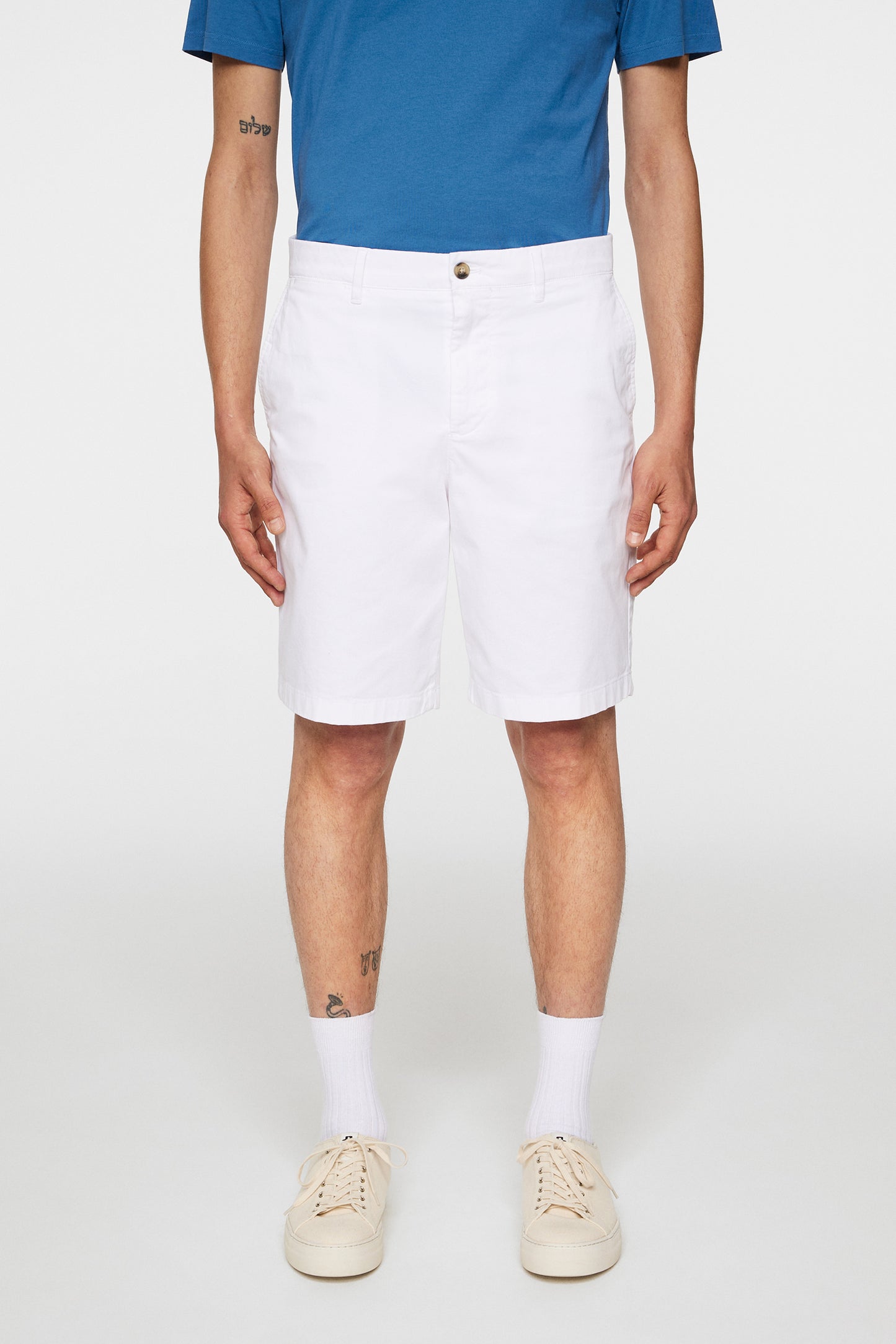 Shane Cloud Satin Shorts in White by J.Lindeberg