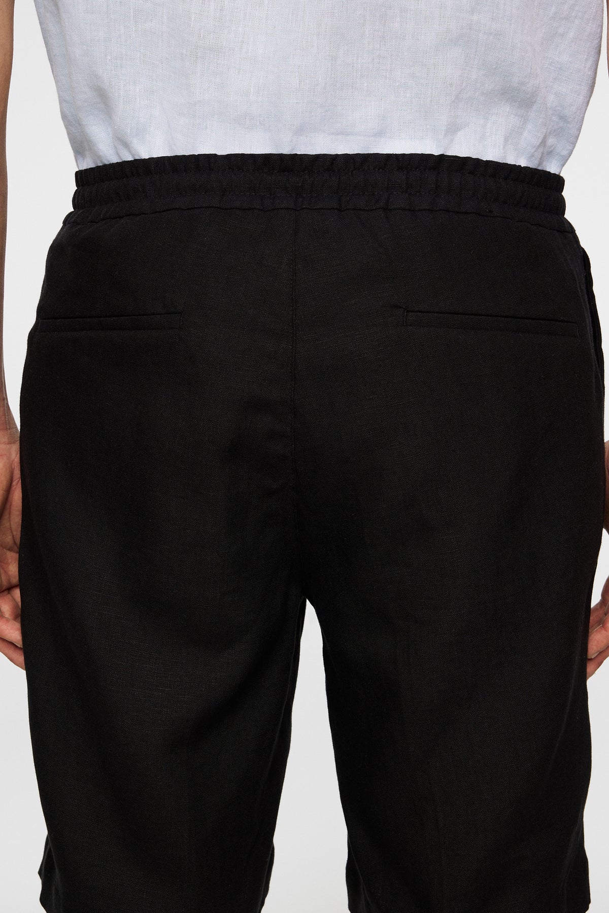 Brady Drape Linen Shorts in Black by J.Lindeberg