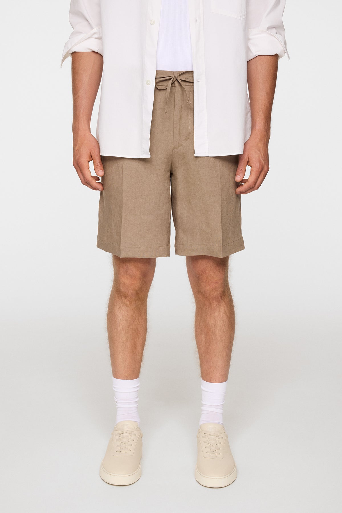 Brady Drape Linen Shorts in Sepia Tint by J.Lindeberg
