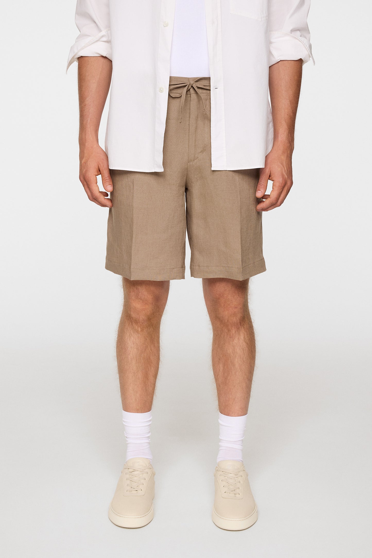 Brady Drape Linen Shorts in Sepia Tint by J.Lindeberg