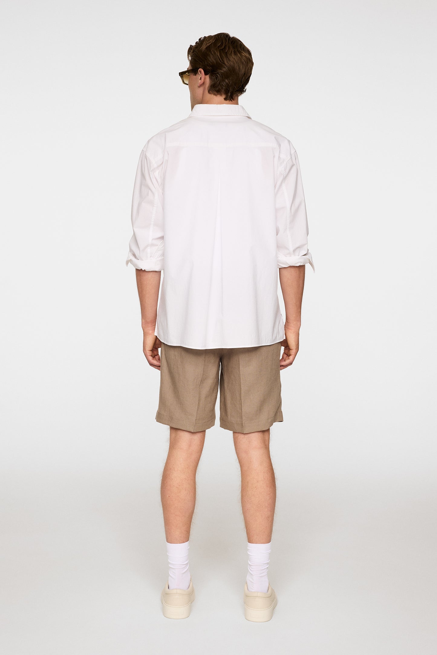 Brady Drape Linen Shorts in Sepia Tint by J.Lindeberg