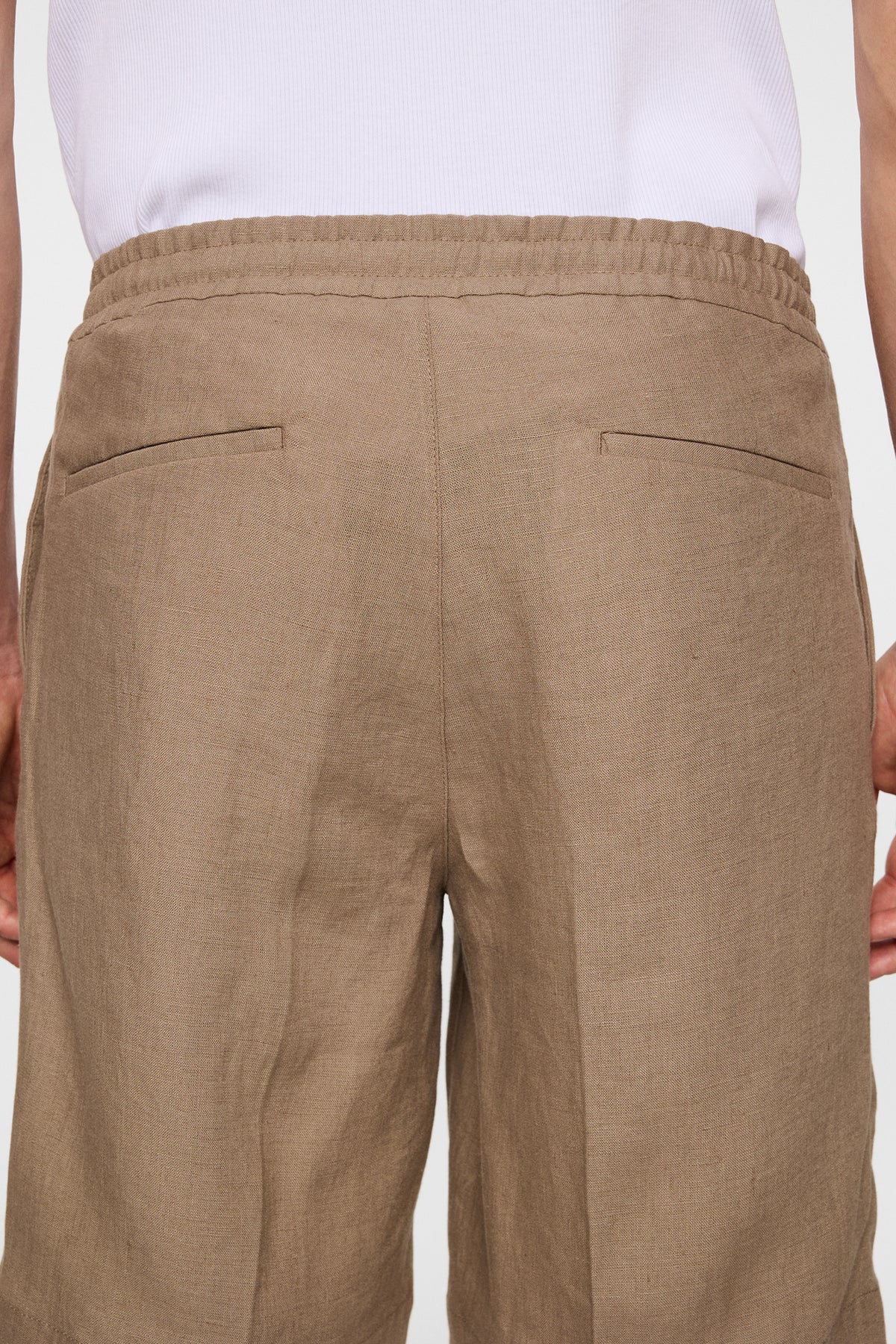 Brady Drape Linen Shorts in Sepia Tint by J.Lindeberg