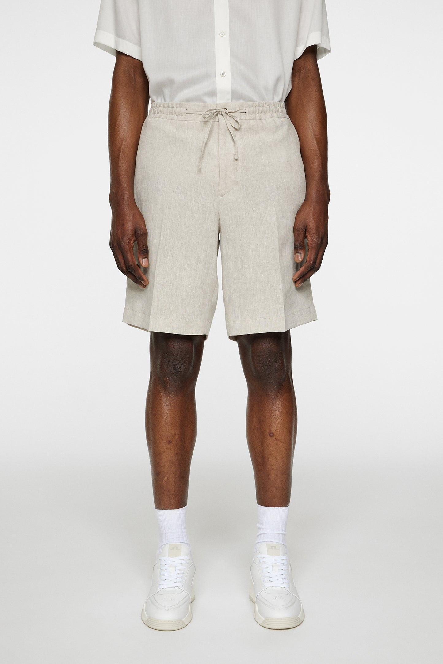 Brady Drape Linen Shorts in Moonbeam by J.Lindeberg