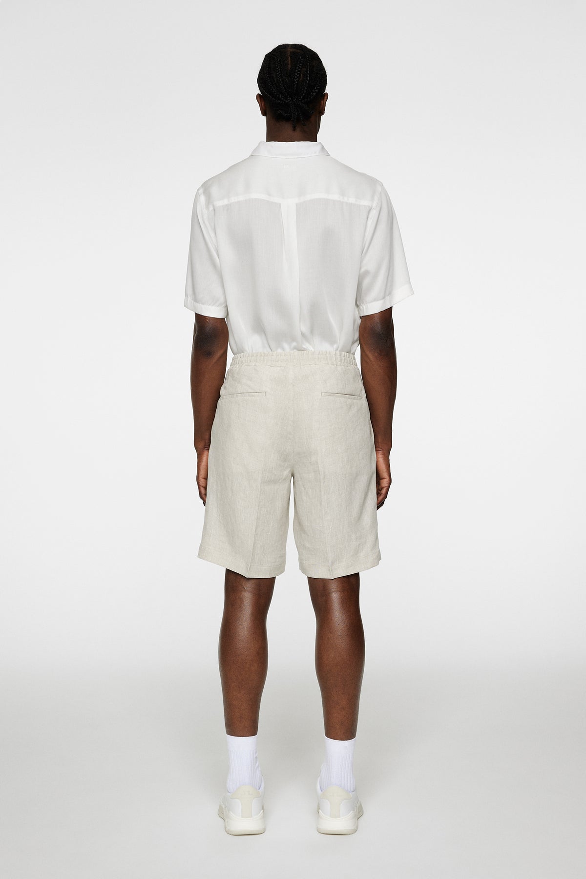 Brady Drape Linen Shorts in Moonbeam by J.Lindeberg