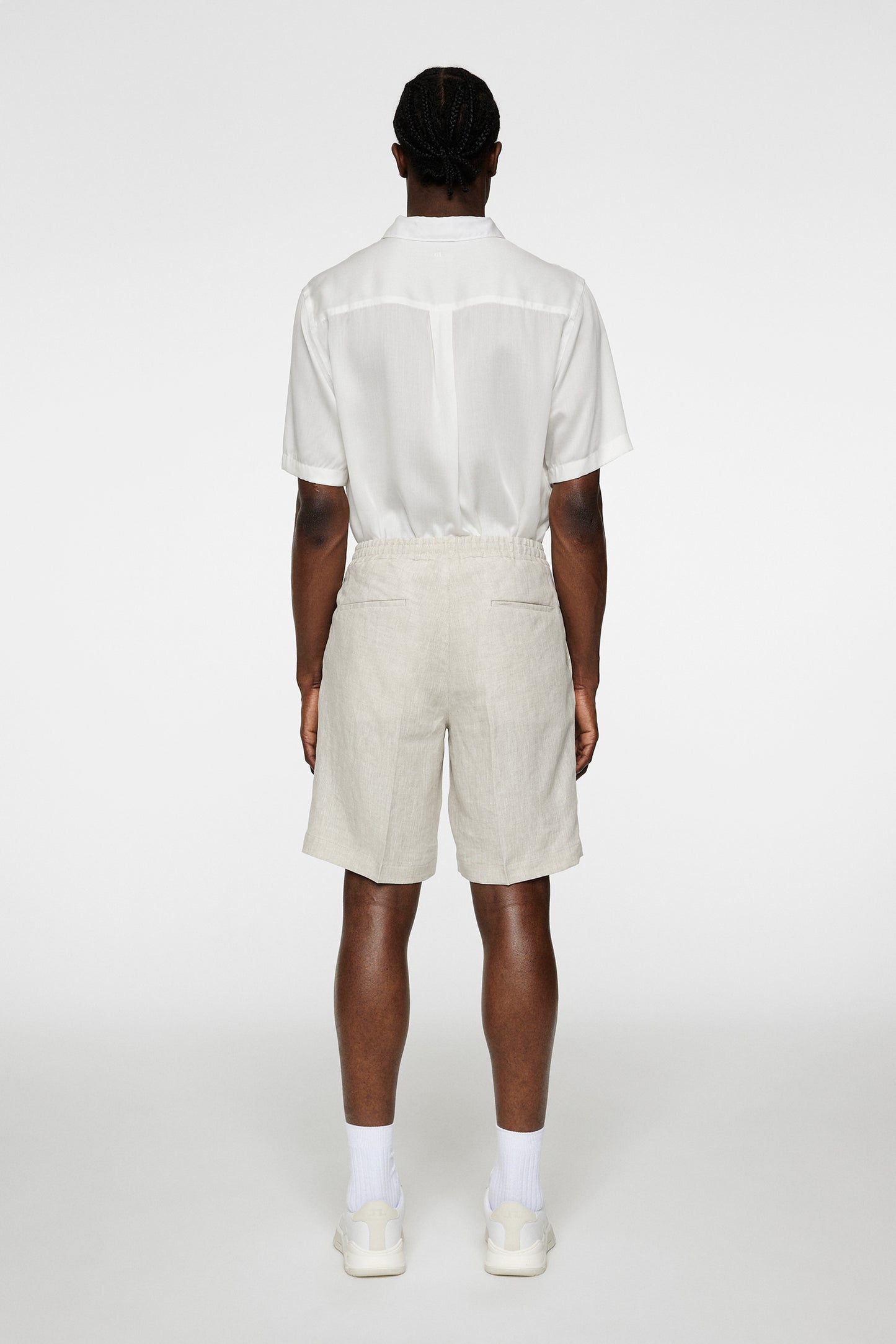 Brady Drape Linen Shorts in Moonbeam by J.Lindeberg