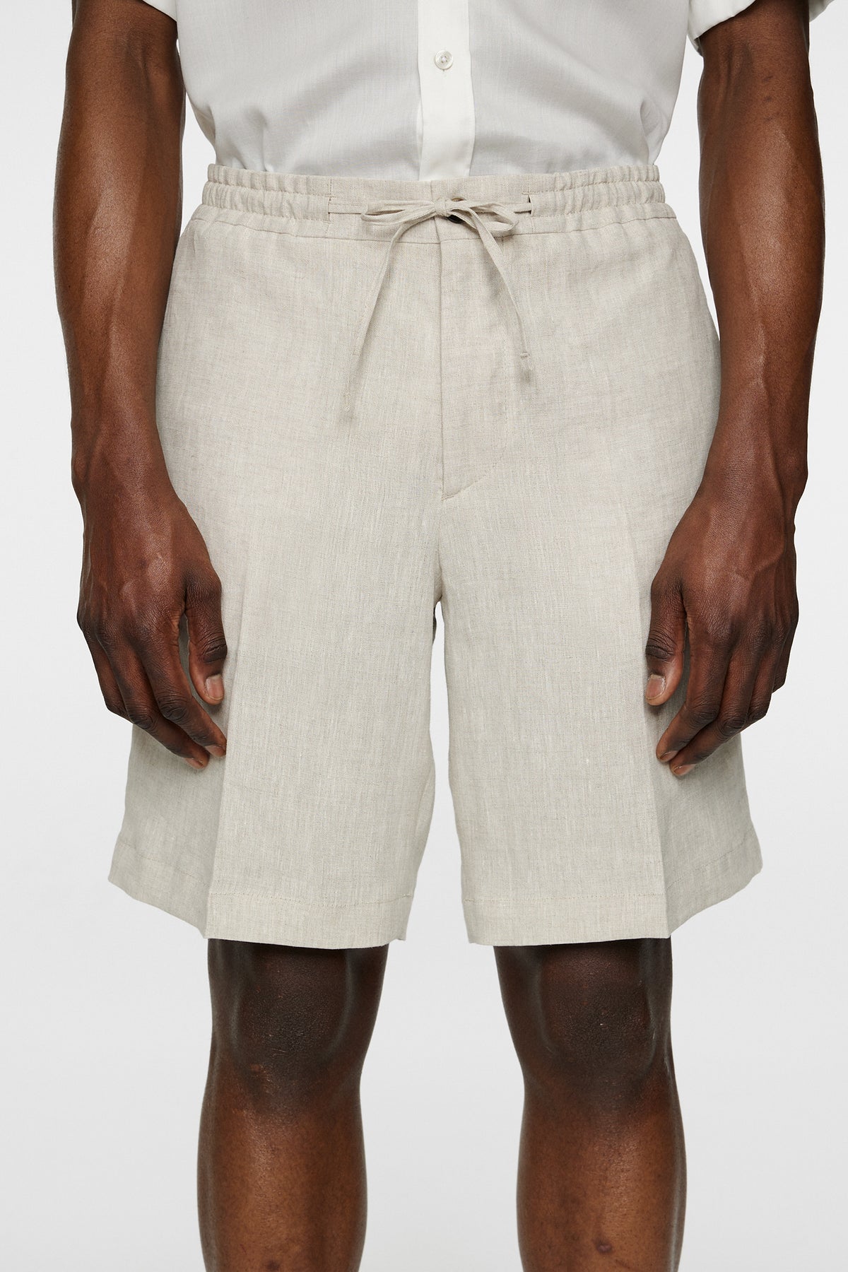 Brady Drape Linen Shorts in Moonbeam by J.Lindeberg