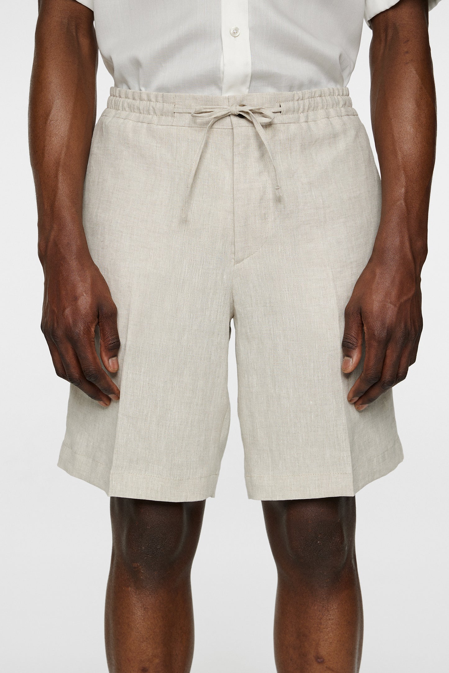 Brady Drape Linen Shorts in Moonbeam by J.Lindeberg